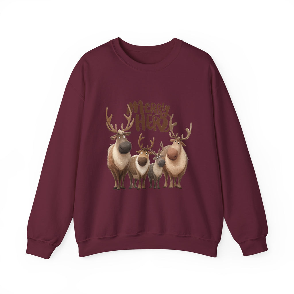 Merry Herd Reindeer Crewneck Sweatshirt