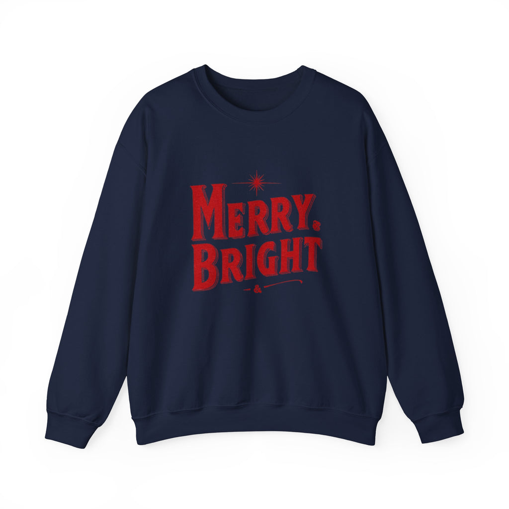Merry & Bright Crewneck Sweatshirt — Vintage Holiday Graphic