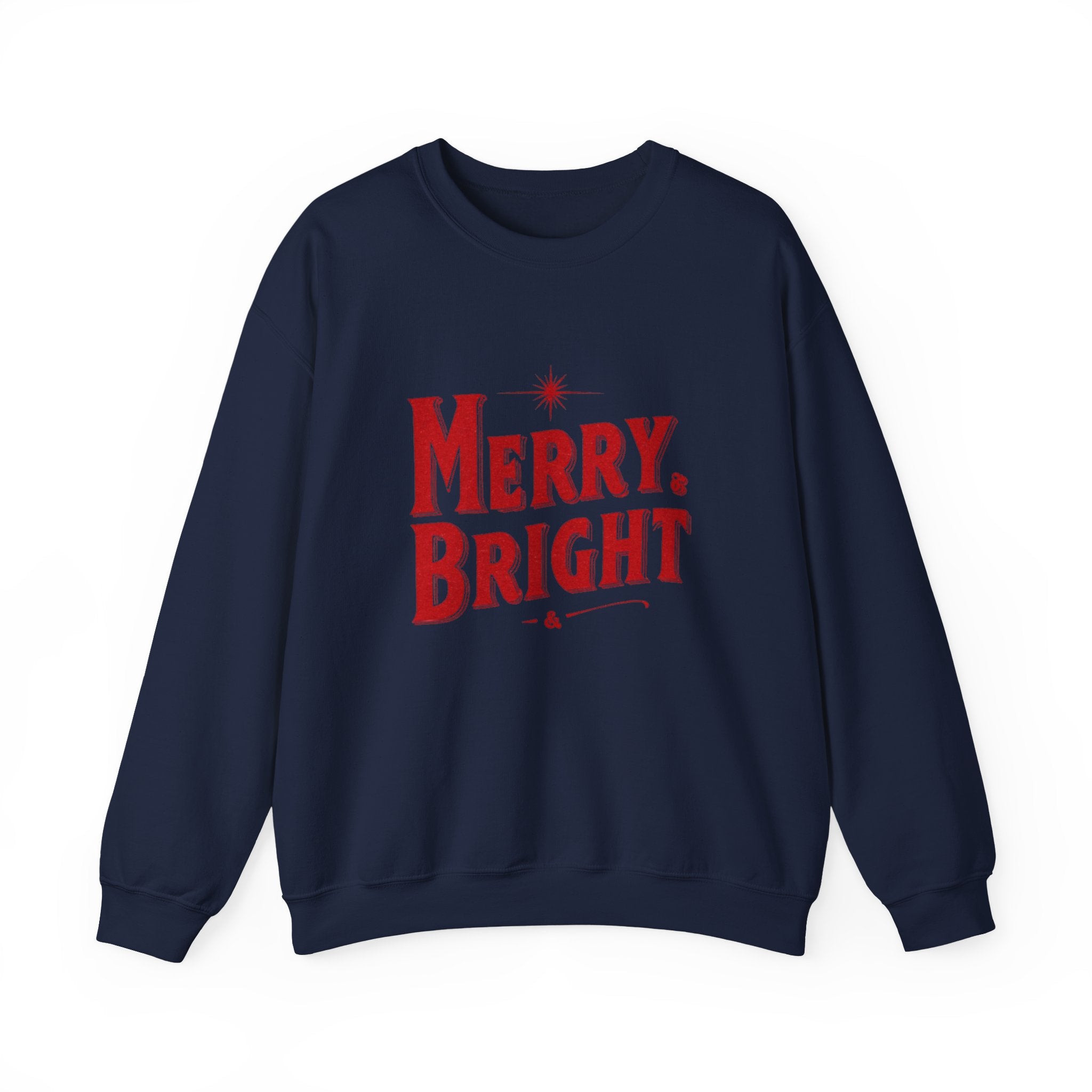 Merry & Bright Crewneck Sweatshirt — Vintage Holiday Graphic