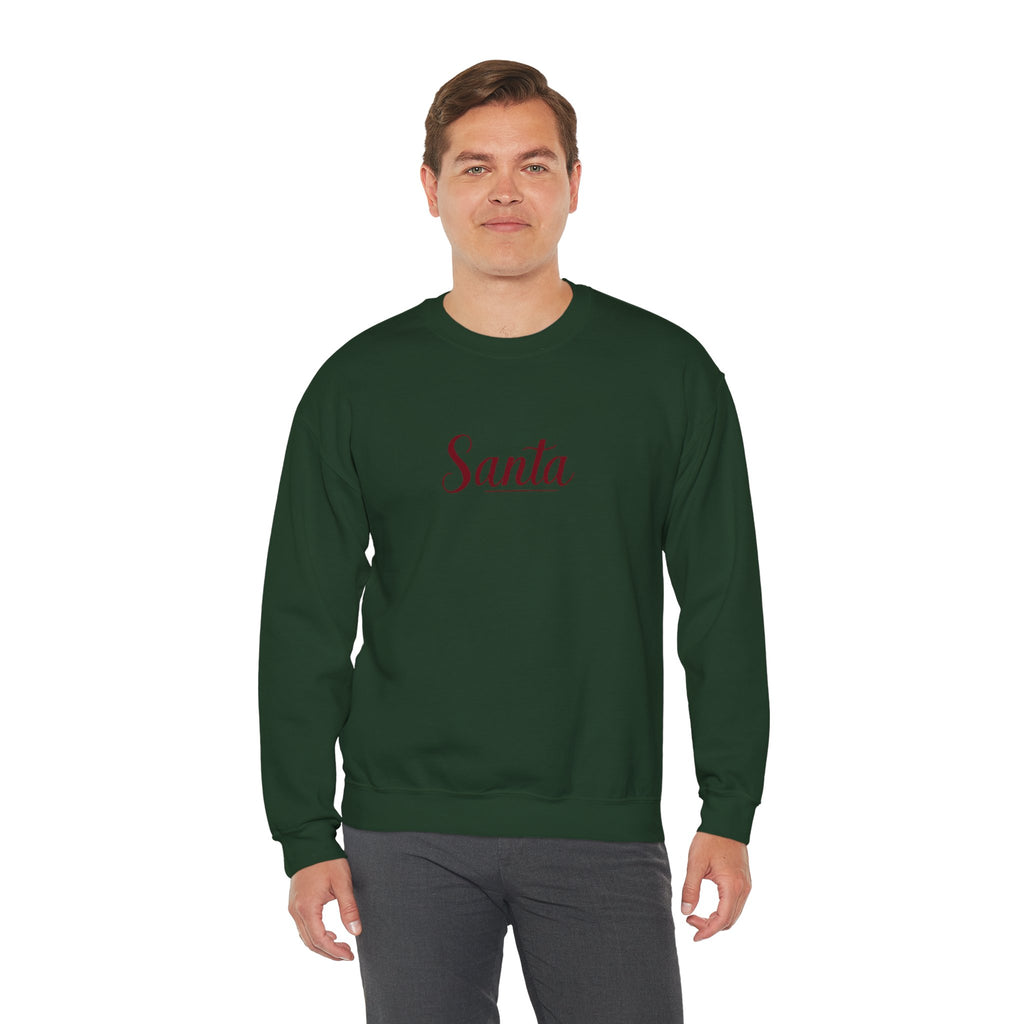 Santa Script Crewneck Sweatshirt — Minimal Christmas Pullover