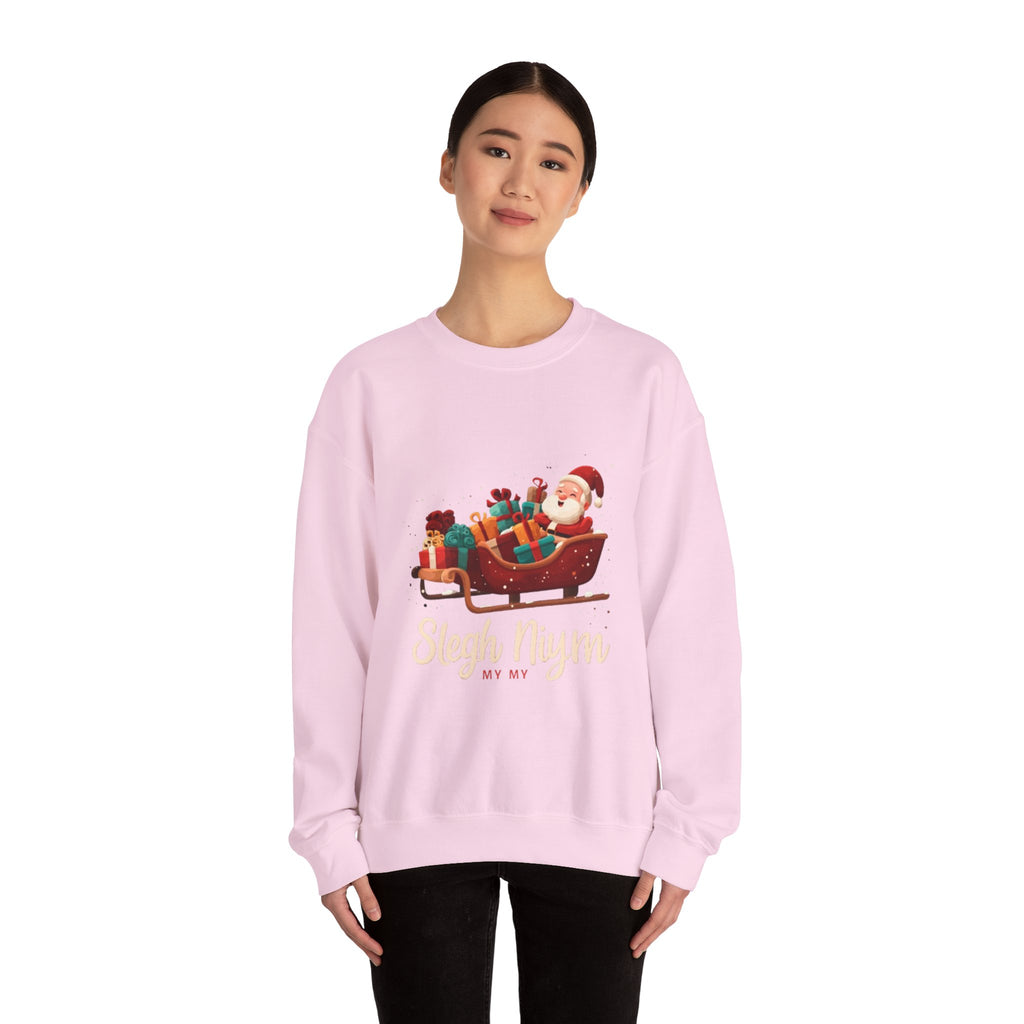 Christmas Santa Sleigh Crewneck Sweatshirt — "Sleigh Niym" Holiday Graphic