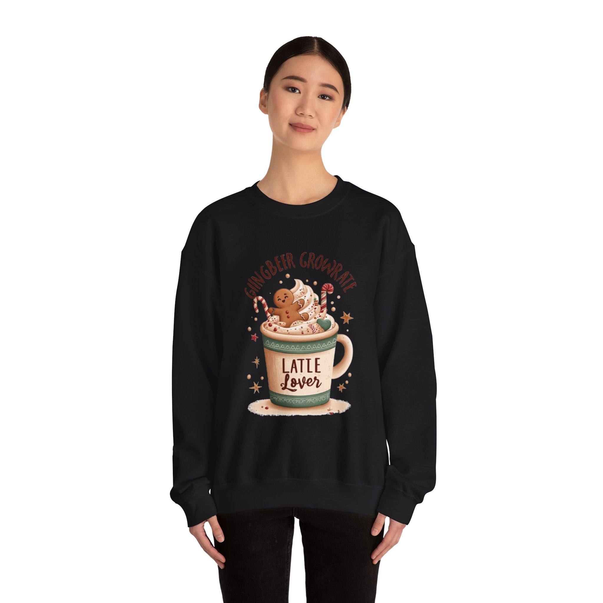 Gingerbread Hot Cocoa Sweatshirt — "Ginger Beer Grownrath" Latte Lover Crewneck