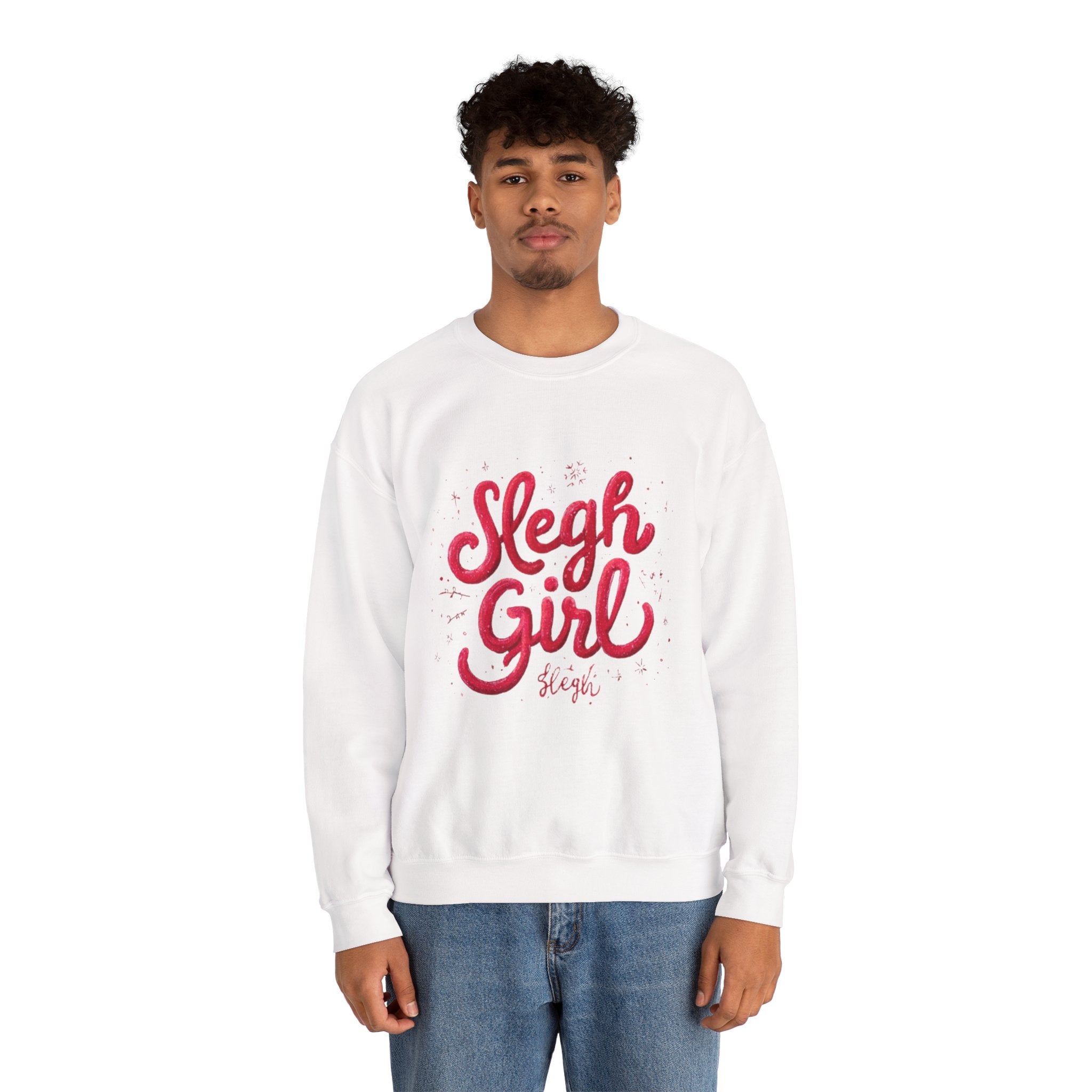 Crewneck Sweatshirt - 'Sleigh Girl' Christmas Graphic Holiday Pullover