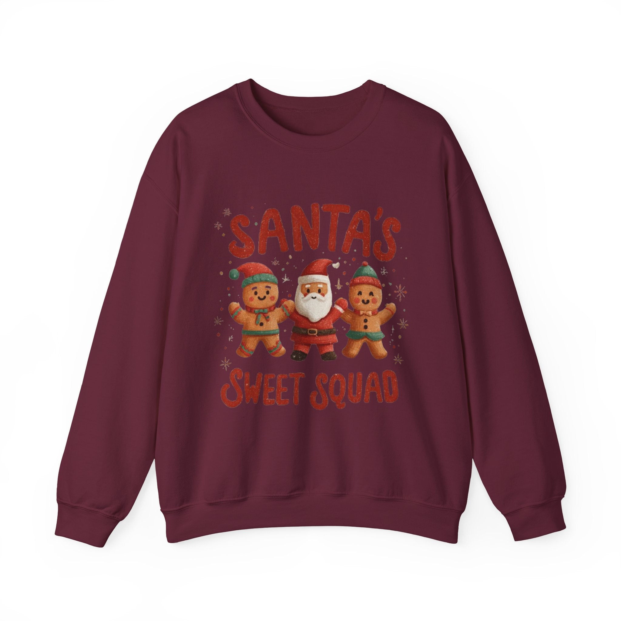 Christmas Sweatshirt - "Santa's Sweet Squad" Gingerbread & Santa Holiday Crewneck