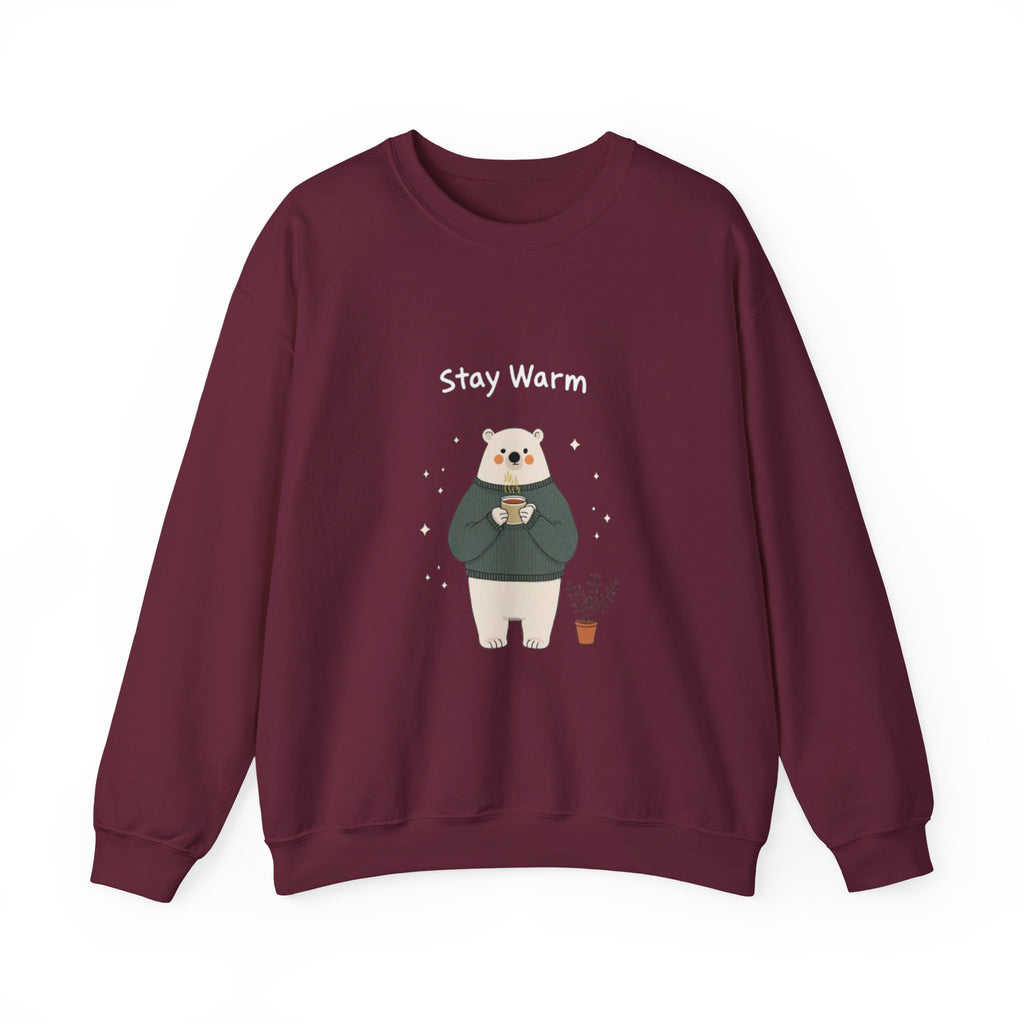 Bear with Coffee Crewneck Sweatshirt — Cozy Cute Graphic Pullover