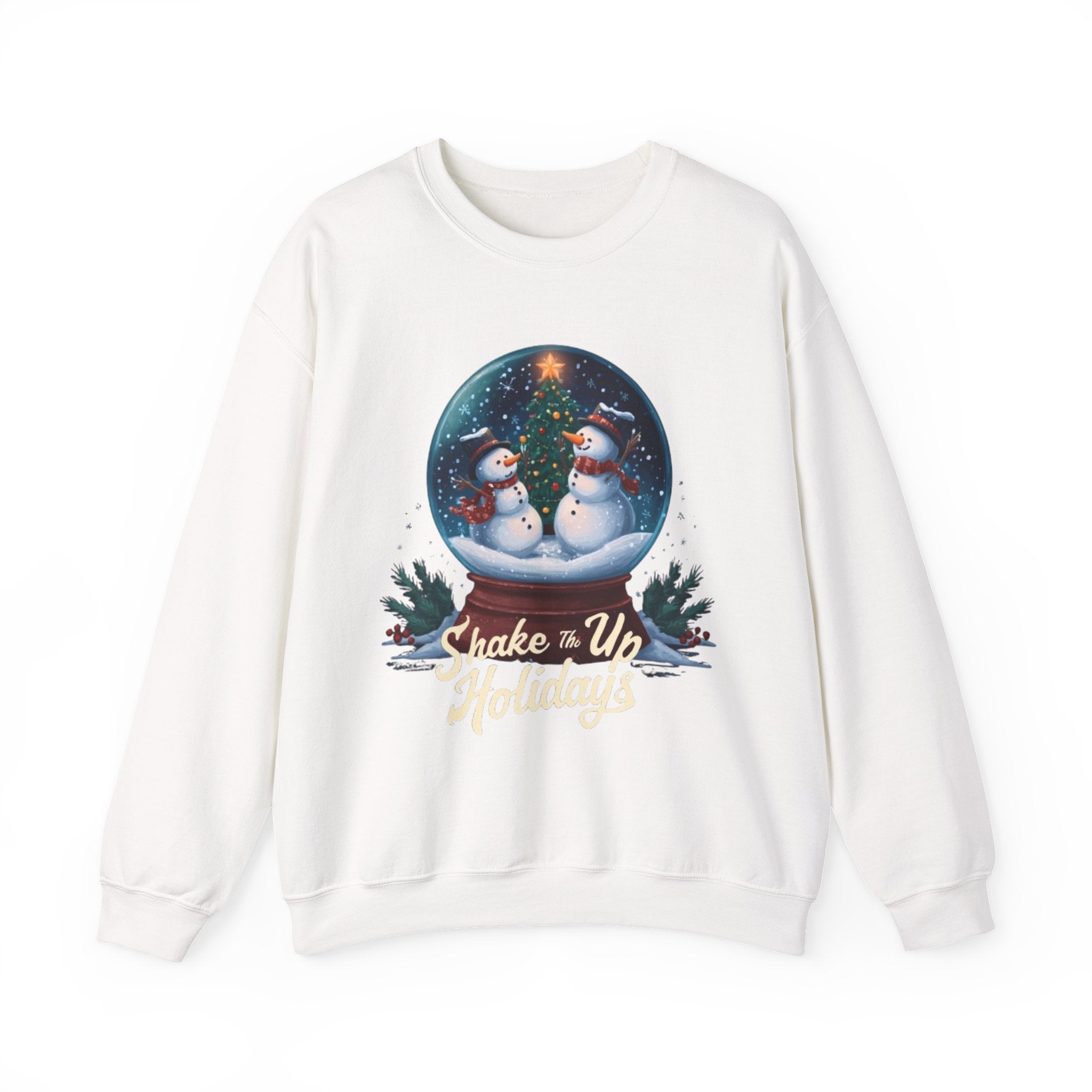 Snow Globe Snowmen Crewneck Sweatshirt — "Shake Me Up Mommy" Holiday Sweatshirt