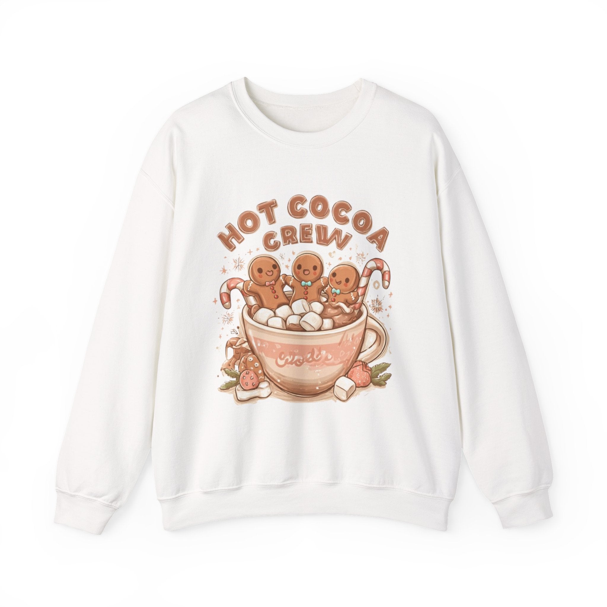 Hot Cocoa Crew Sweatshirt — Cute Gingerbread Mug Holiday Pullover