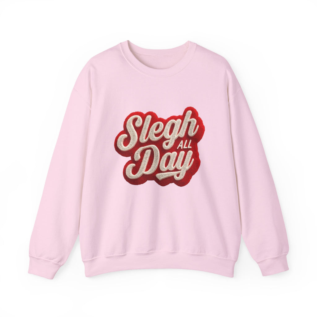 Sleigh All Day Crewneck Sweatshirt — Retro Holiday Christmas Pullover