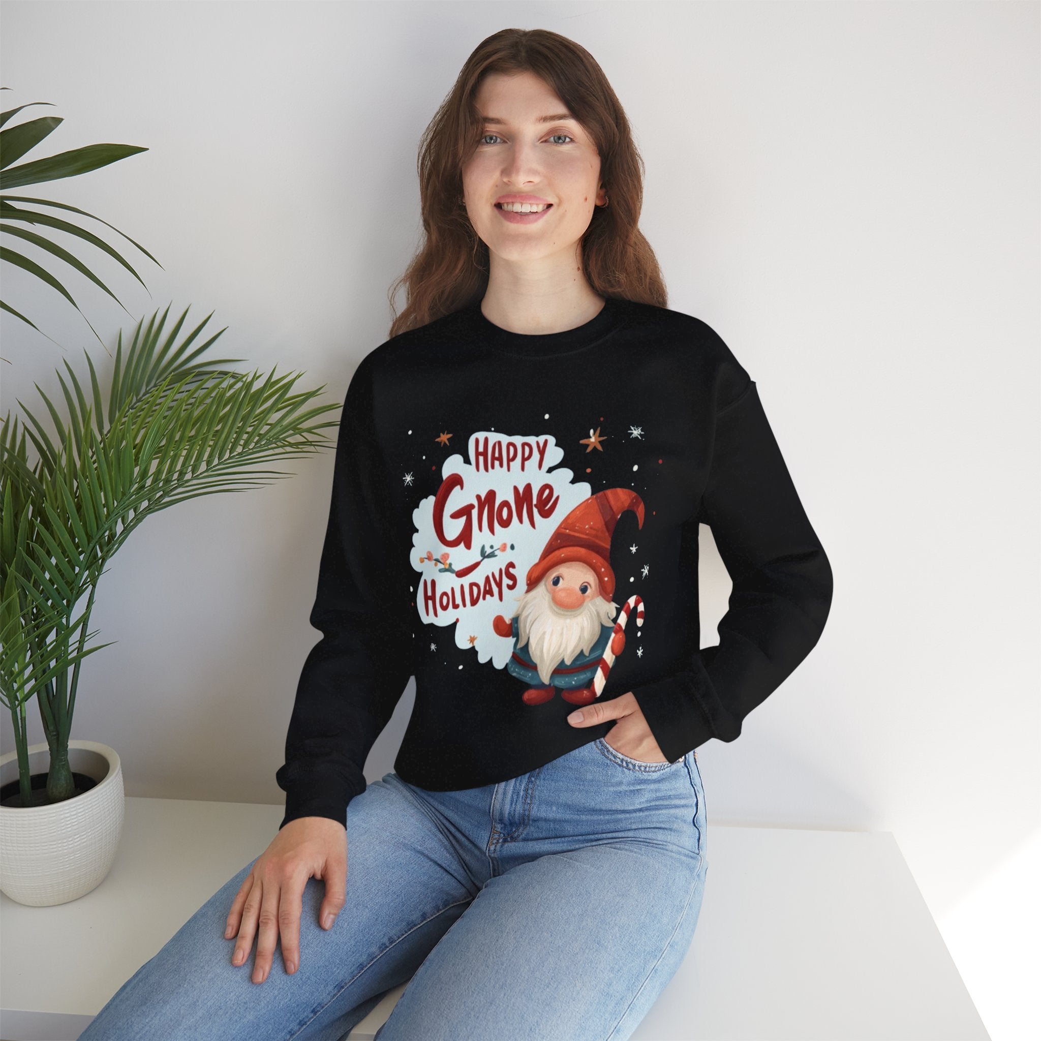 Happy Gnome Holidays Sweatshirt — Cute Christmas Gnome Holiday Crewneck