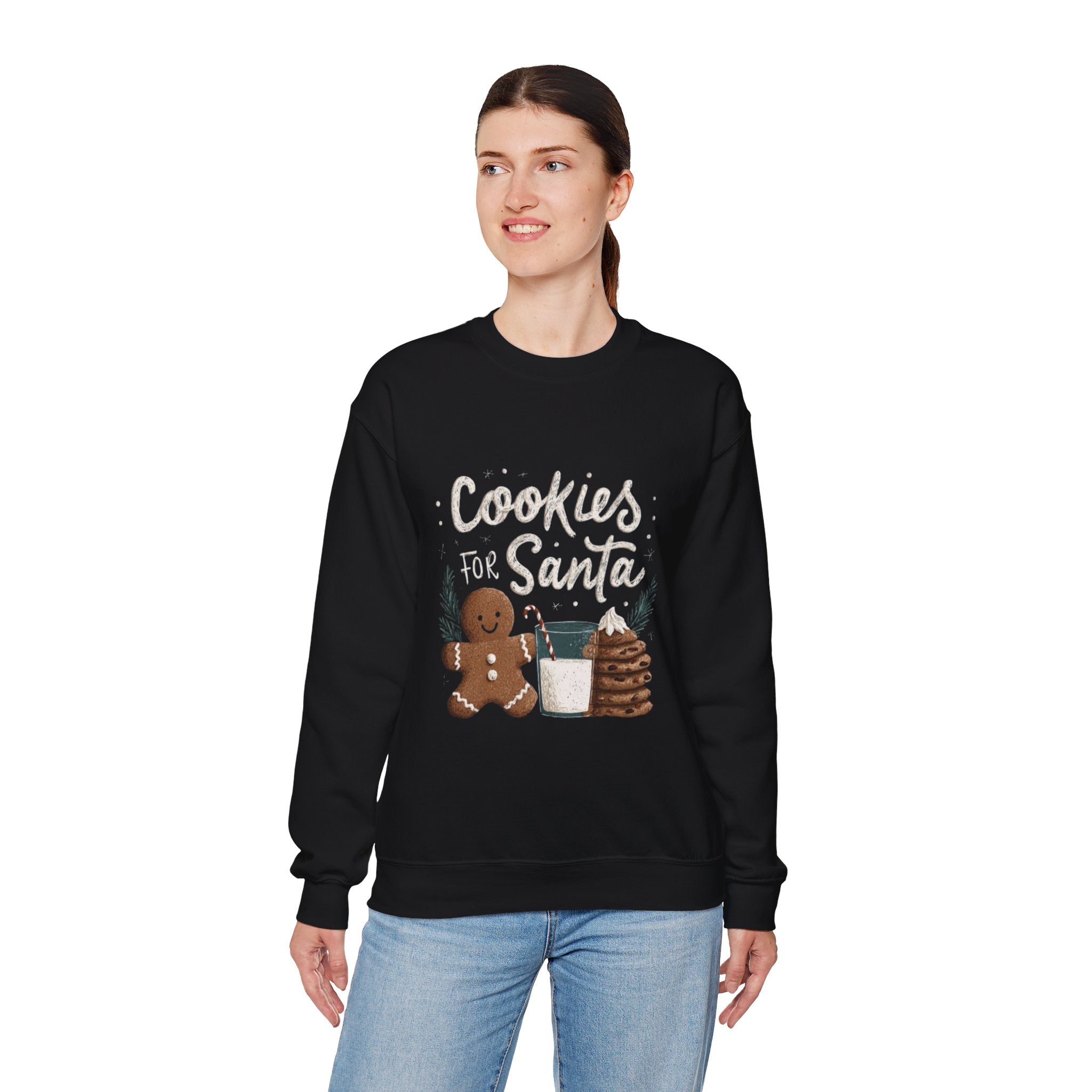 Cookies for Santa Sweatshirt — Christmas Gingerbread Holiday Crewneck