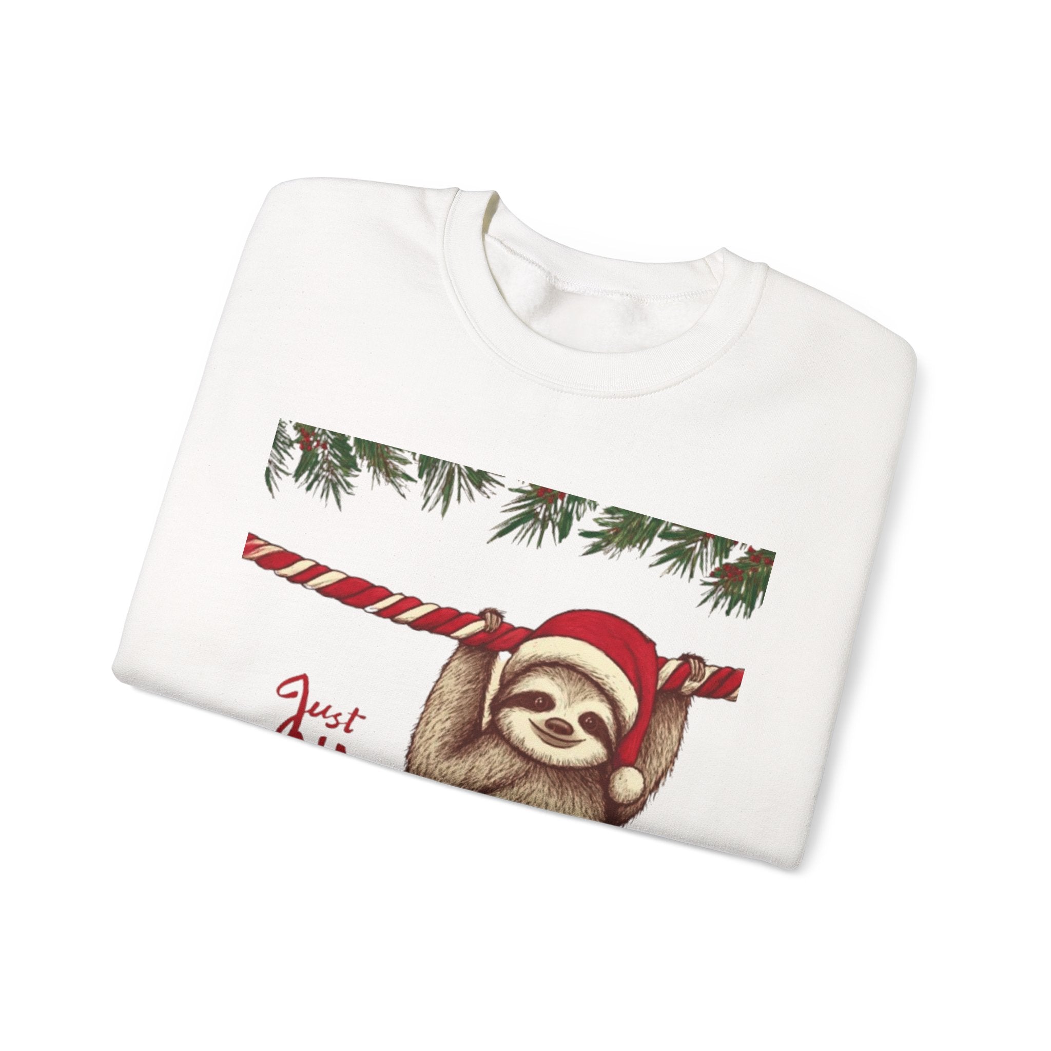 Christmas Sloth Crewneck Sweatshirt – "Just Hanging with My Advent-Christmas" Holiday Sweatshirt