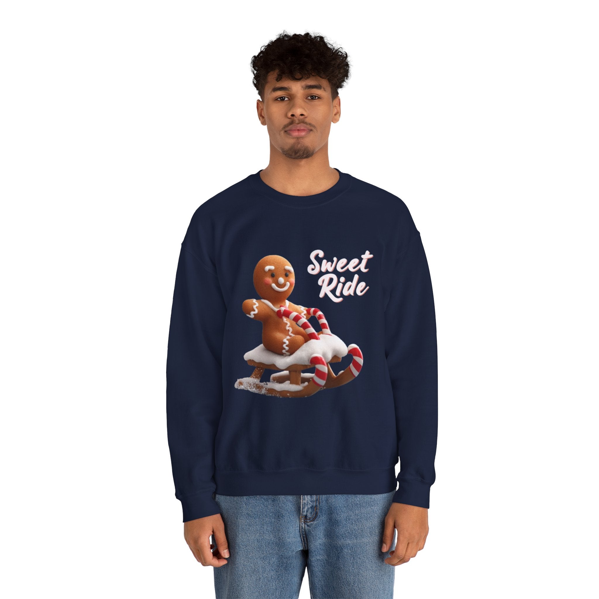 Gingerbread Sled Sweatshirt — "Sweet Ride" Holiday Crewneck