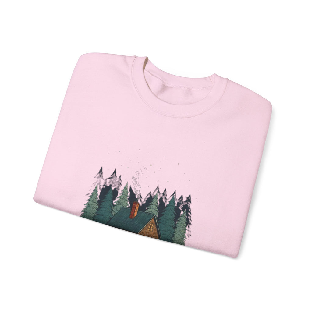 Cabin in the Pines Sweatshirt — 'Christmas at Home' Cozy Holiday Crewneck