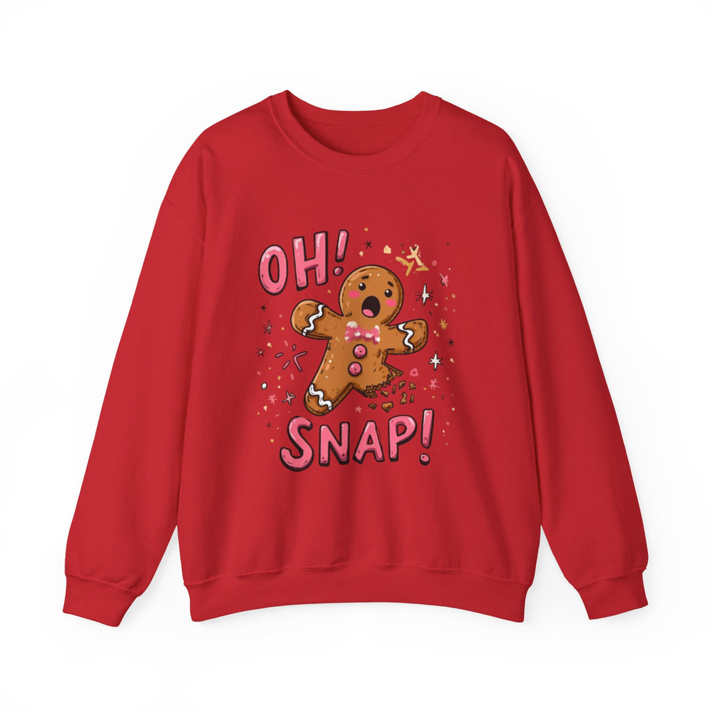 Gingerbread "Oh! Snap!" Crewneck Sweatshirt — Funny Holiday Christmas Sweater