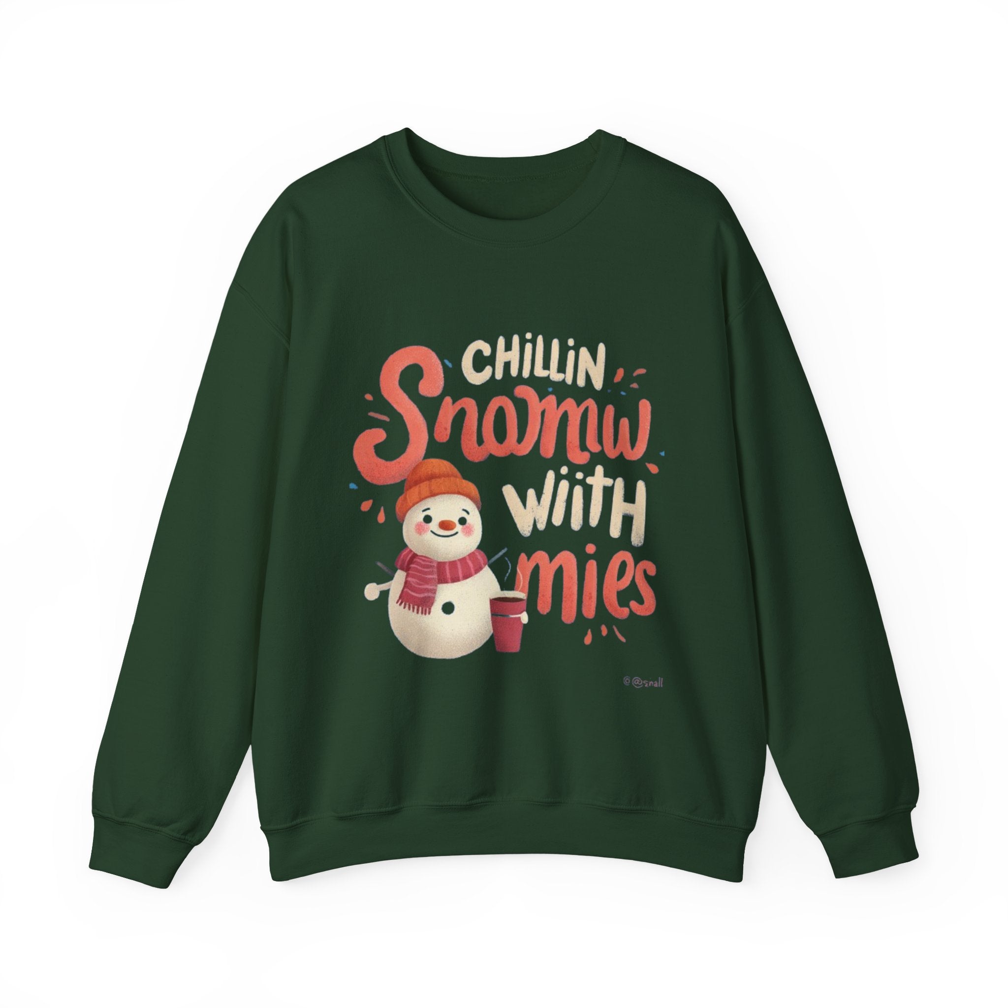 Sweatshirt — "Chillin' Snowman With Smiles" Cozy Holiday Crewneck