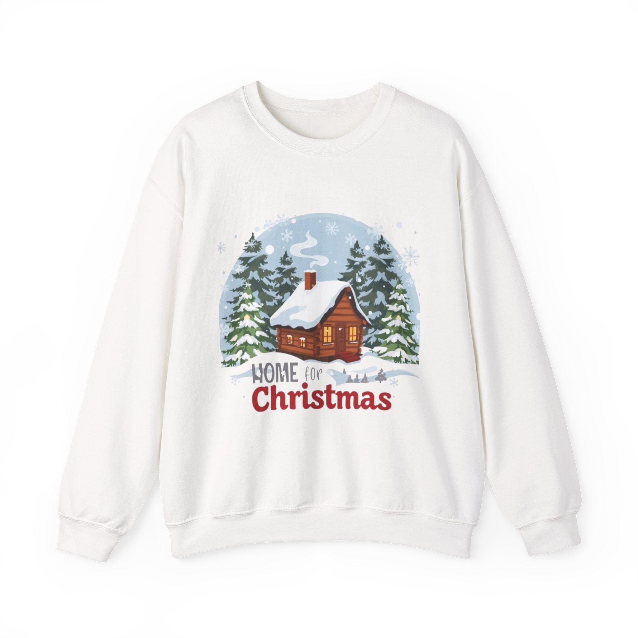 Christmas Cabin Sweatshirt – "Home for Christmas" Cozy Holiday Crewneck
