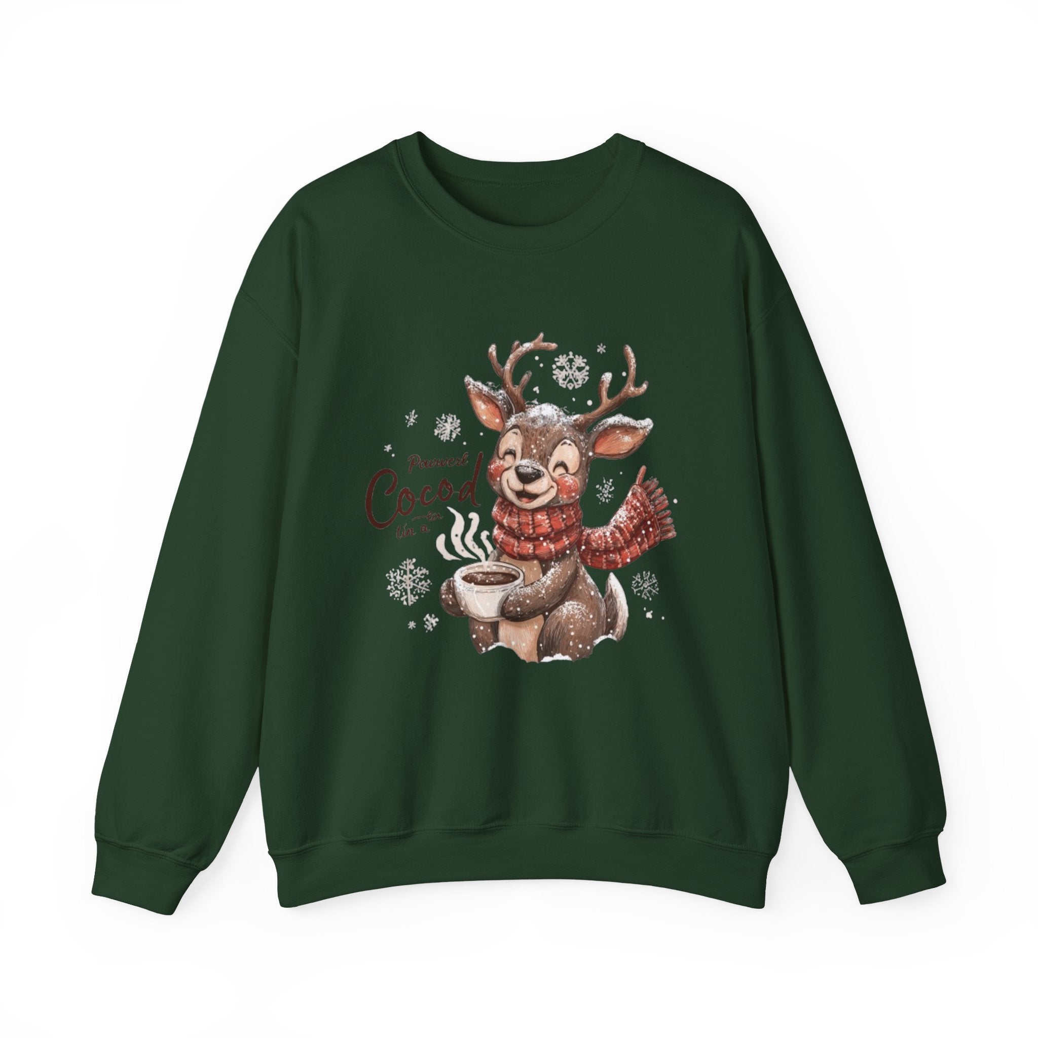 Reindeer Hot Cocoa Sweatshirt — Cozy Holiday Crewneck