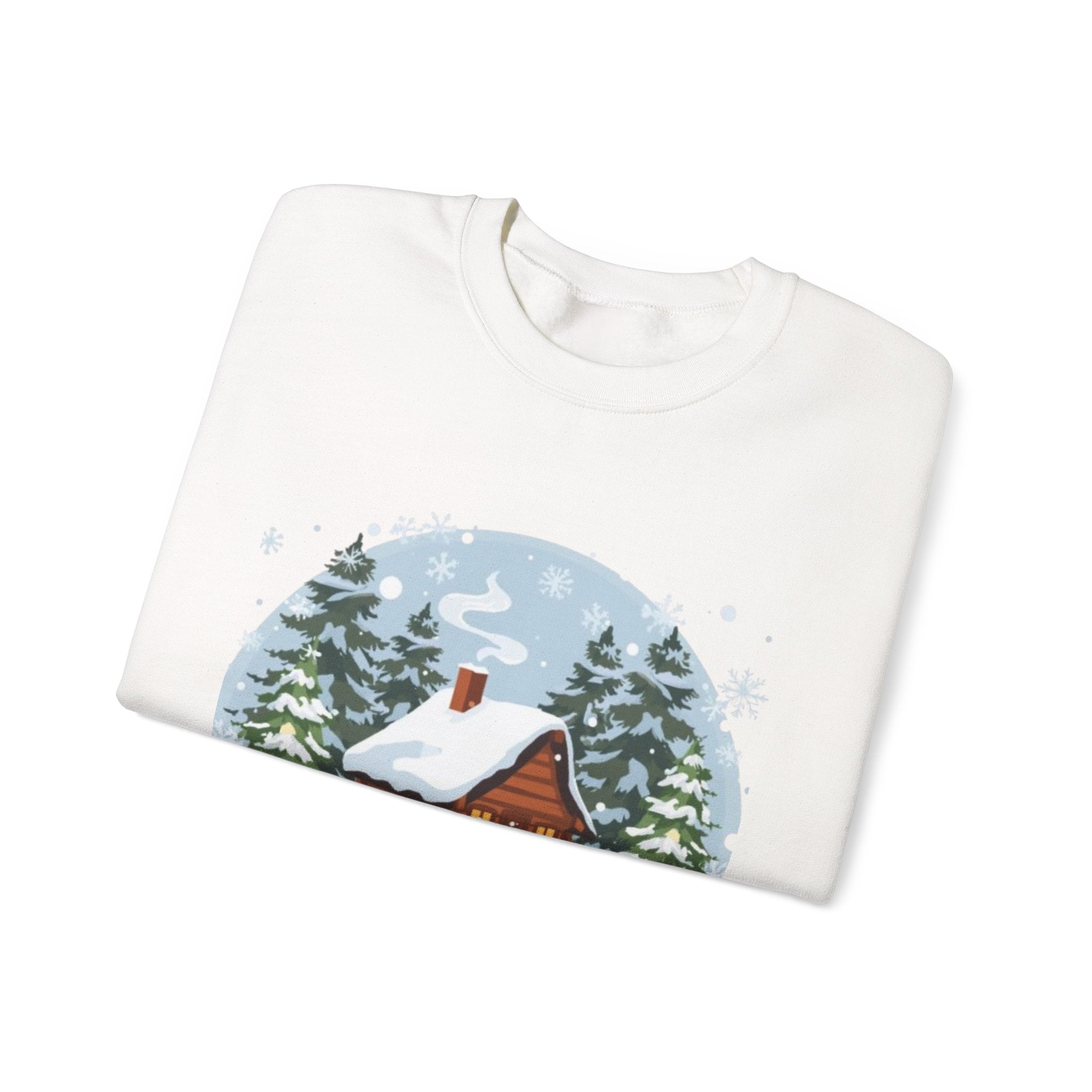 Christmas Cabin Sweatshirt – "Home for Christmas" Cozy Holiday Crewneck