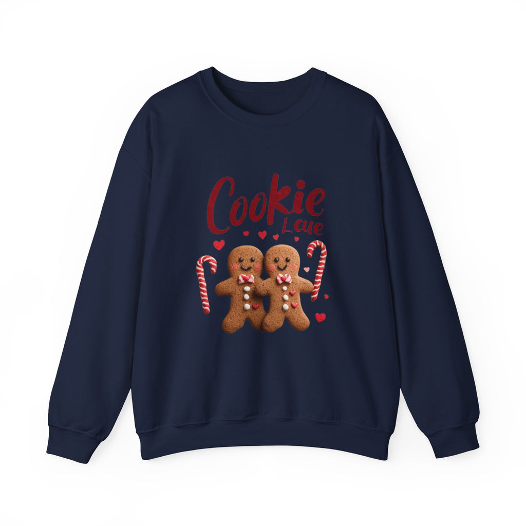 Crewneck Sweatshirt — "Cookie Love" Gingerbread Couple Holiday Sweater