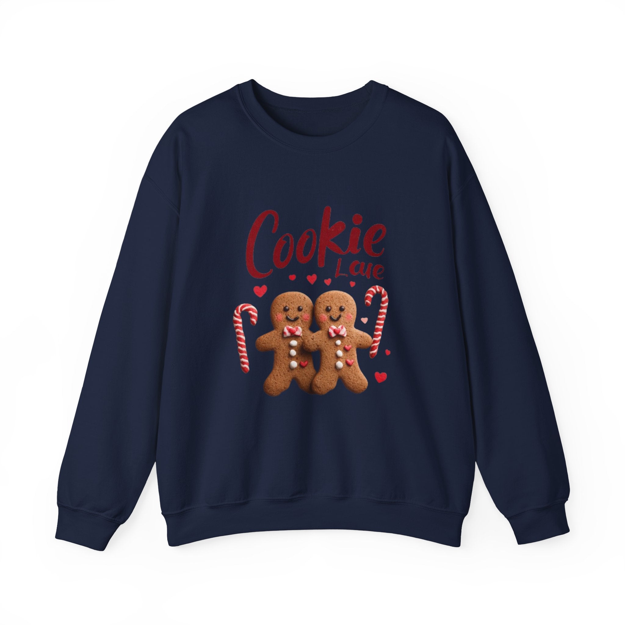 Crewneck Sweatshirt — "Cookie Love" Gingerbread Couple Holiday Sweater