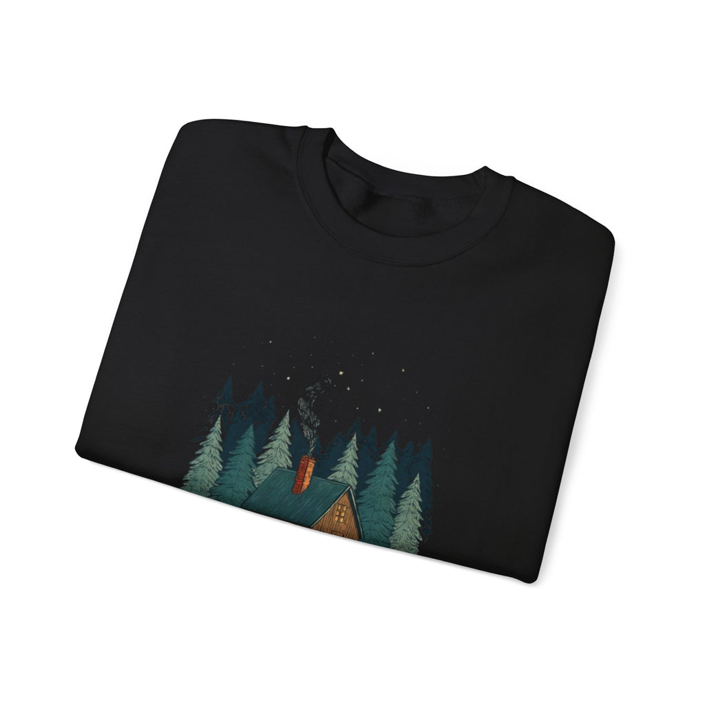 Cabin in the Pines Sweatshirt — 'Christmas at Home' Cozy Holiday Crewneck