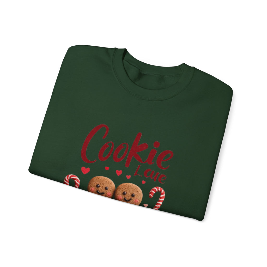 Crewneck Sweatshirt — "Cookie Love" Gingerbread Couple Holiday Sweater