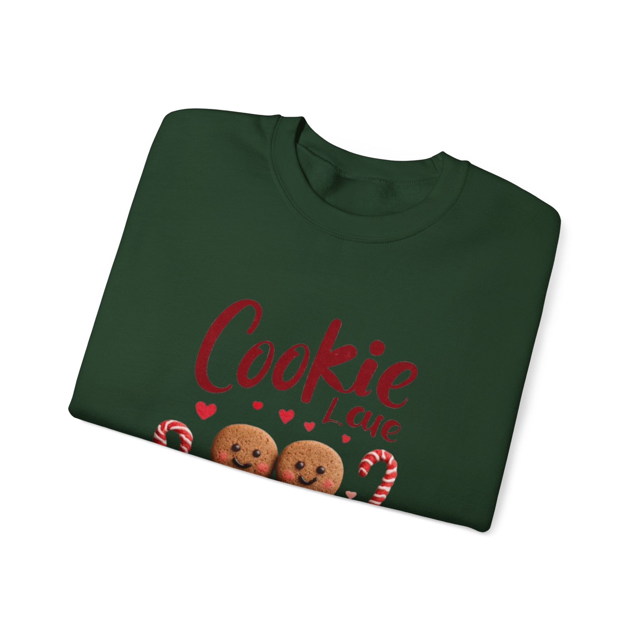 Crewneck Sweatshirt — "Cookie Love" Gingerbread Couple Holiday Sweater