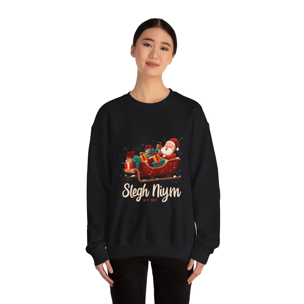 Christmas Santa Sleigh Crewneck Sweatshirt — "Sleigh Niym" Holiday Graphic