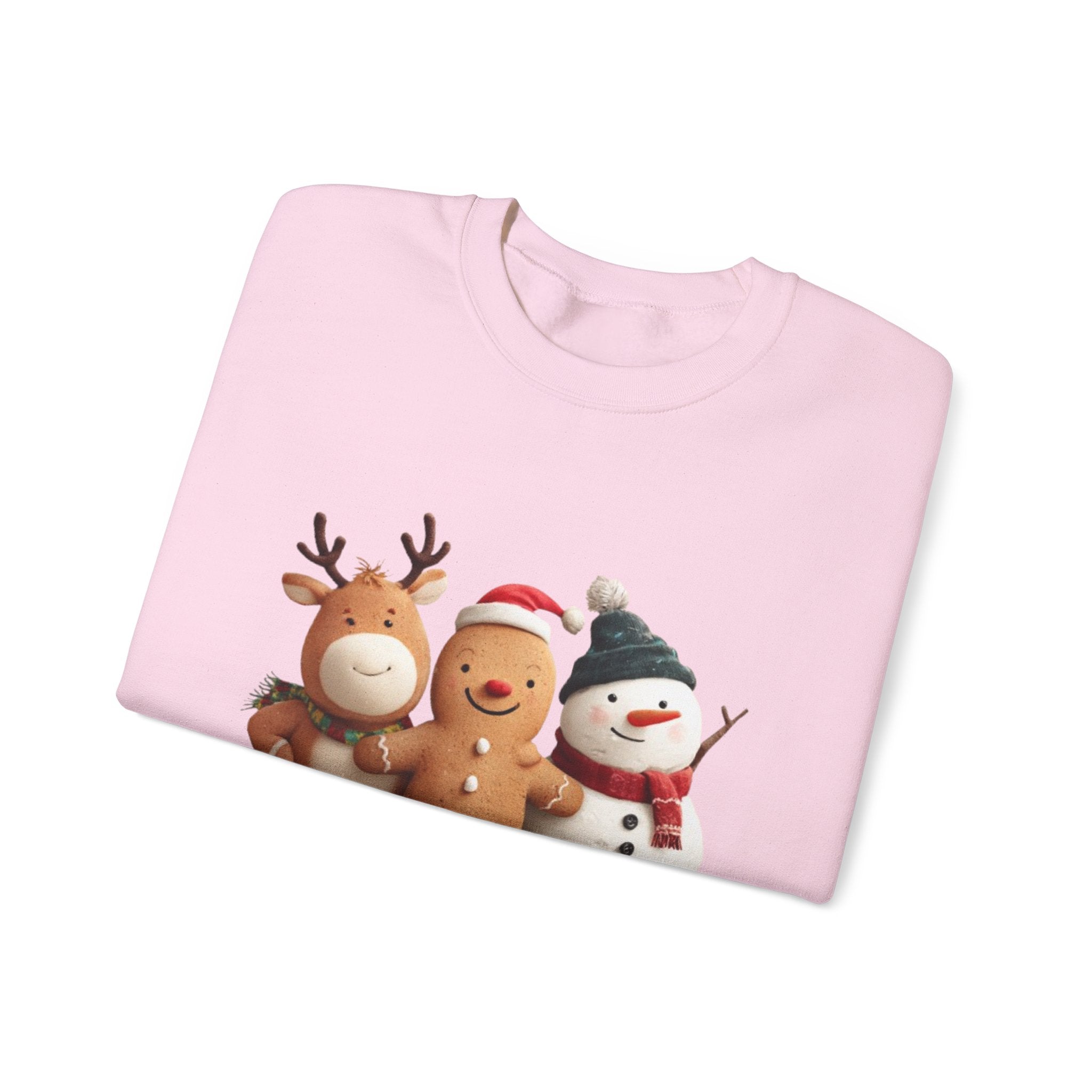 Christmas Crew Sweatshirt — Cute Gingerbread, Reindeer & Snowman Holiday Pullover