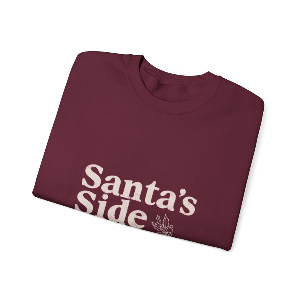 Crewneck Sweatshirt — "Santa's Side Chick" Holiday Graphic Pullover