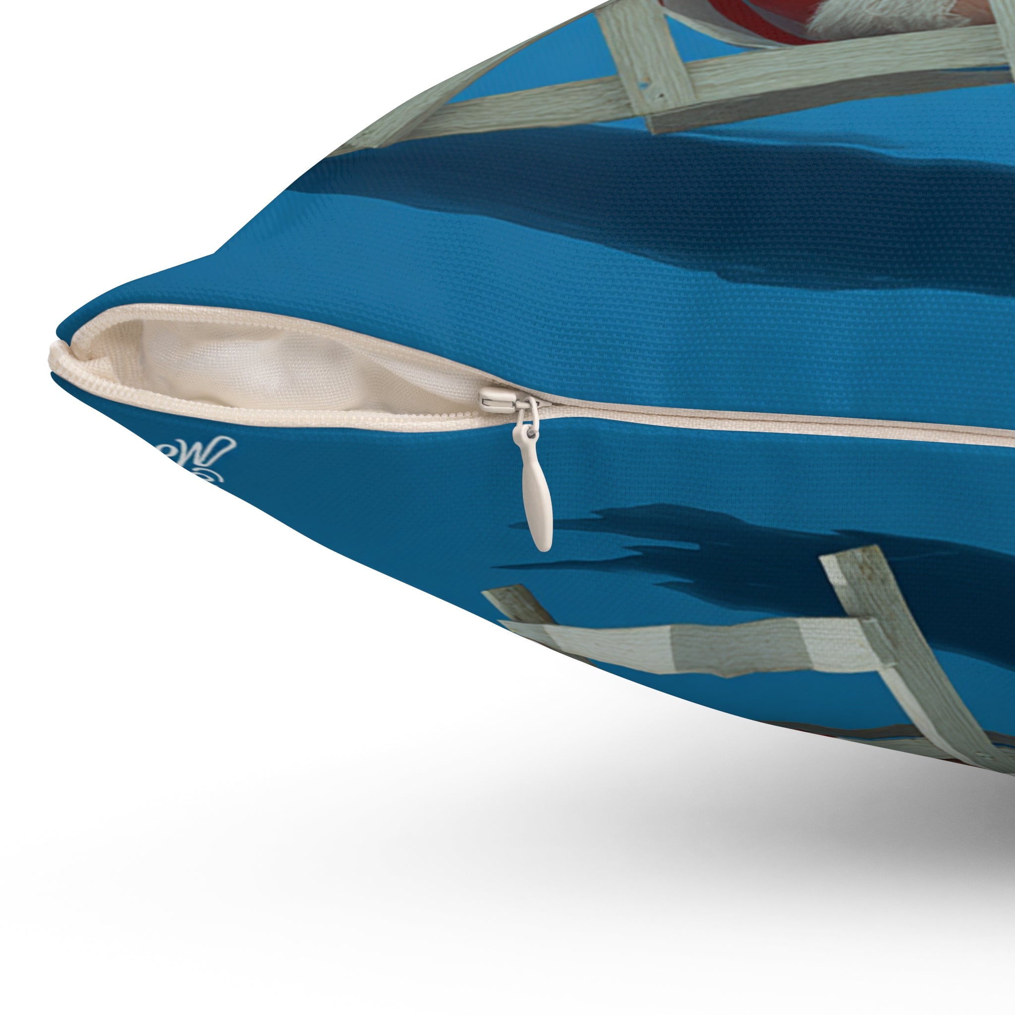 Holiday Mode On Pillow — Relaxed Santa Beach Throw Pillow