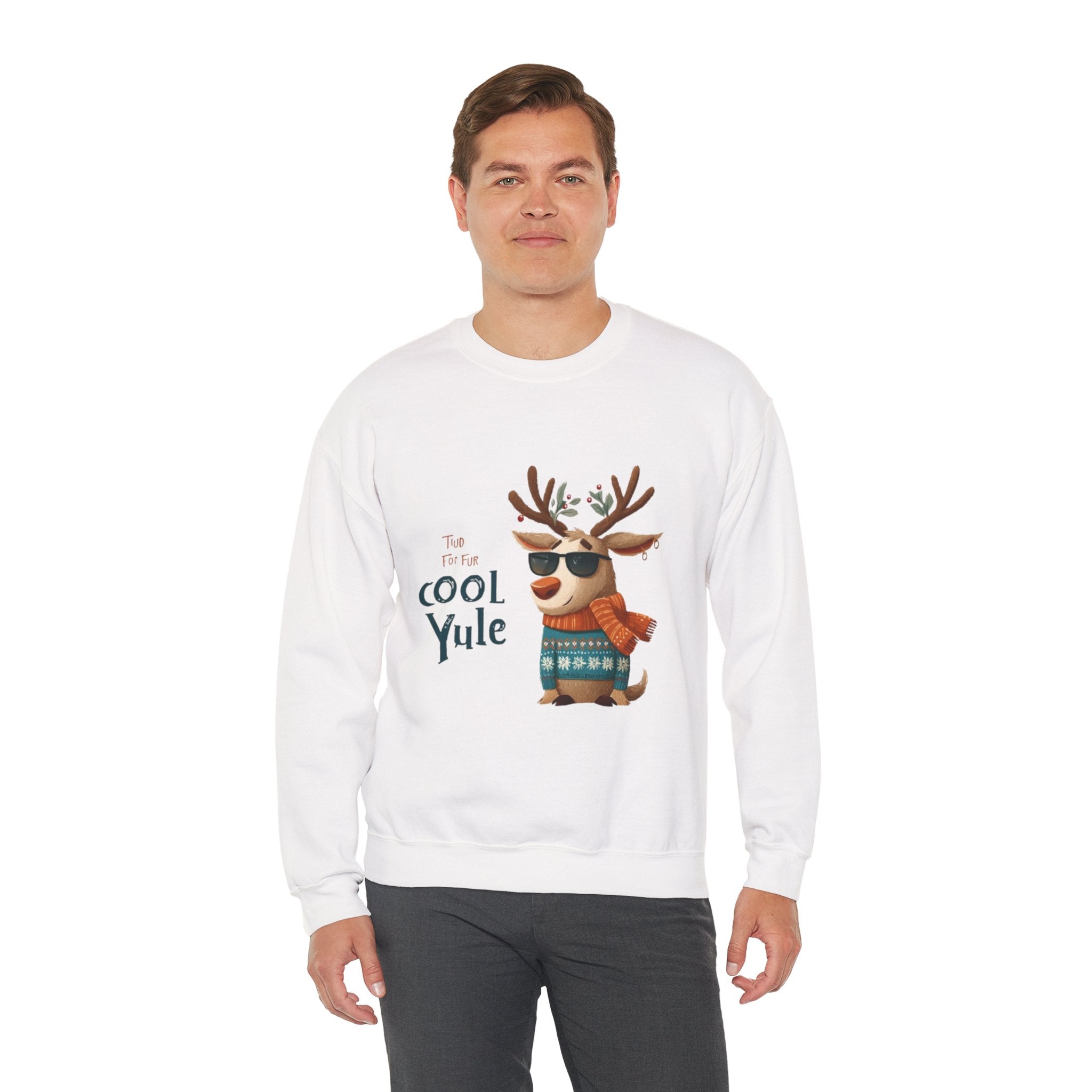 Reindeer 'Cool Yule' Crewneck Sweatshirt — Cute Holiday Graphic