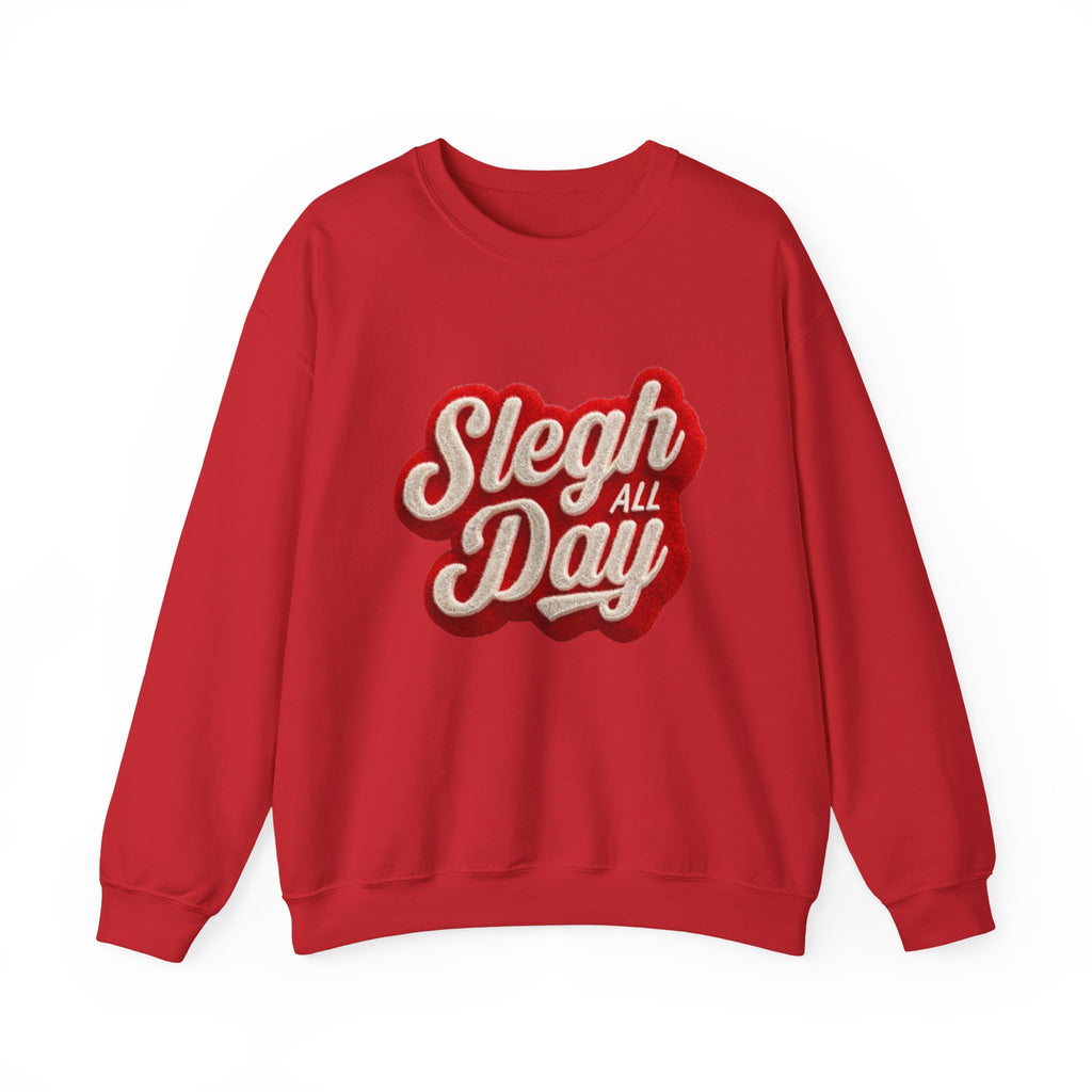 Sleigh All Day Crewneck Sweatshirt — Retro Holiday Christmas Pullover