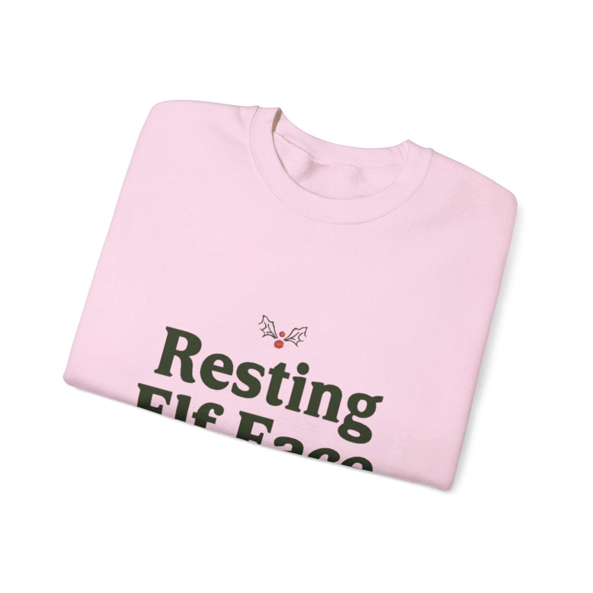 Sweatshirt — "Resting Elf Face" Holiday Crewneck, Funny Christmas Sweatshirt