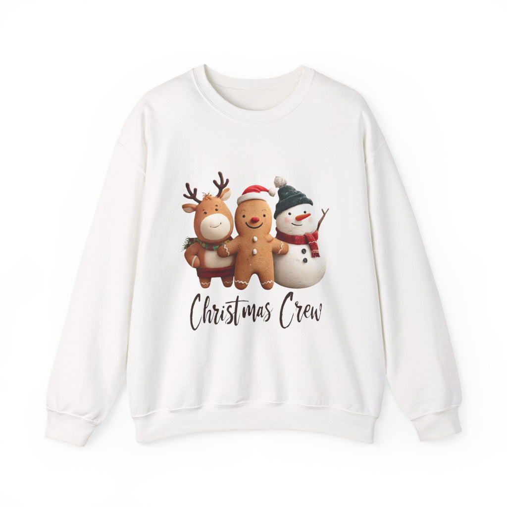 Christmas Crew Sweatshirt — Cute Gingerbread, Reindeer & Snowman Holiday Pullover