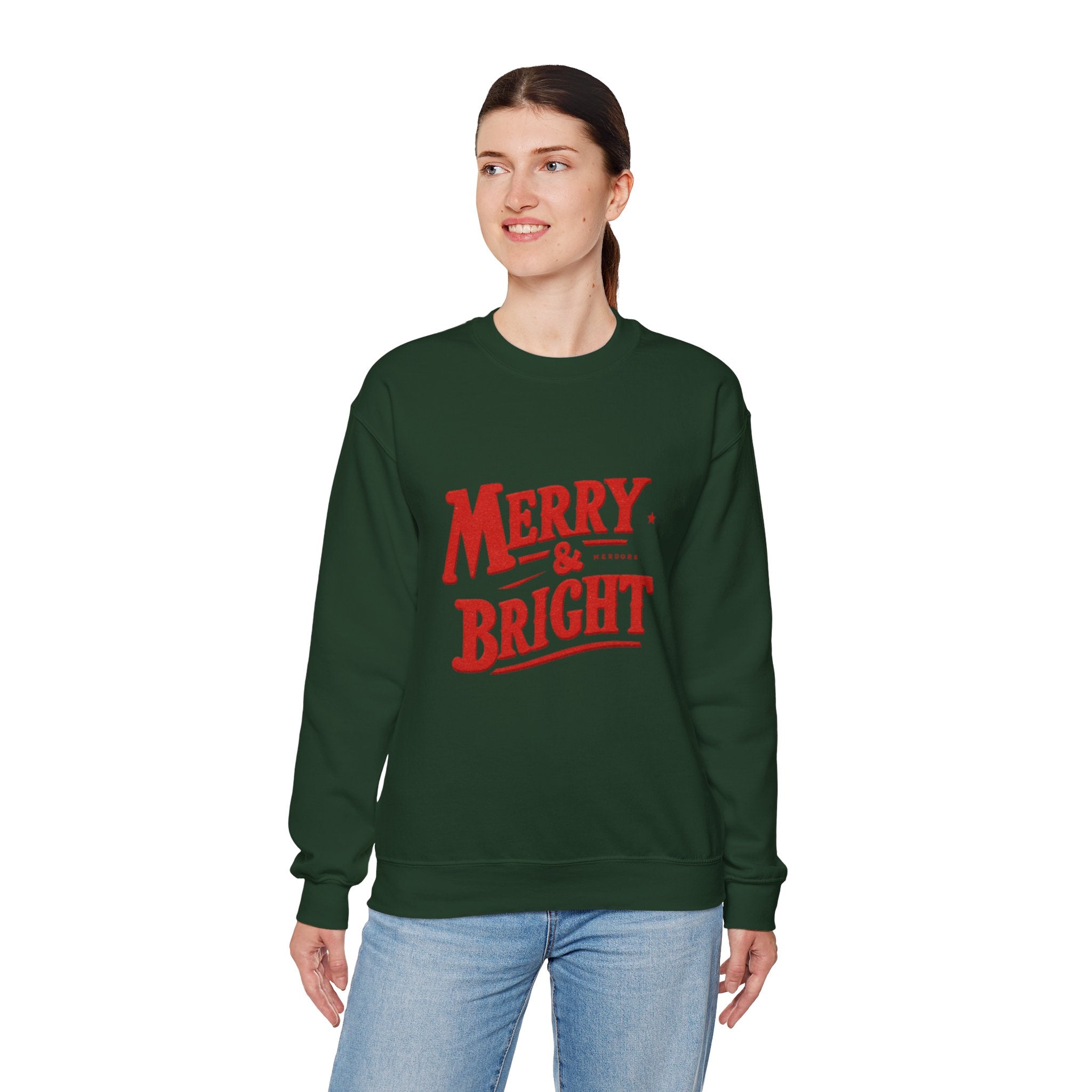 Merry & Bright Sweatshirt — Holiday Crewneck Pullover
