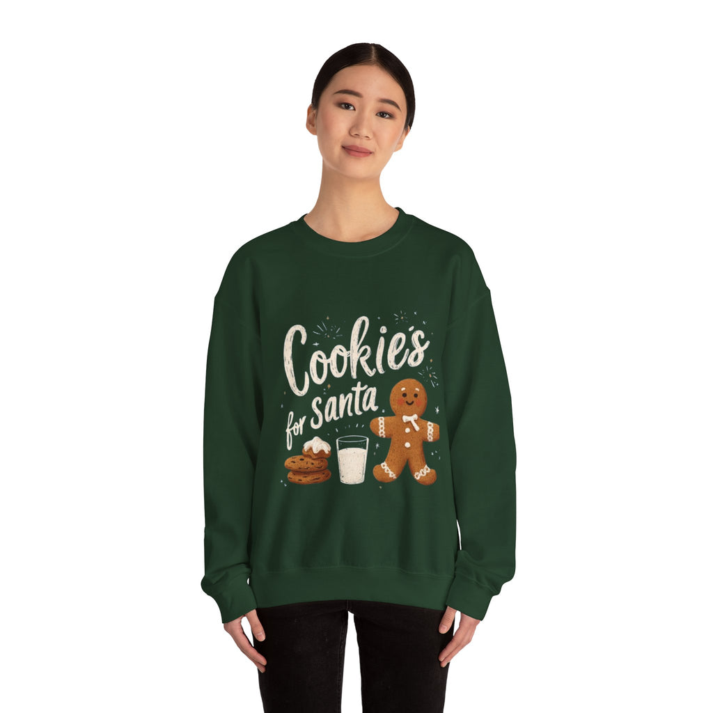 Cookies for Santa Sweatshirt — Christmas Gingerbread Holiday Crewneck
