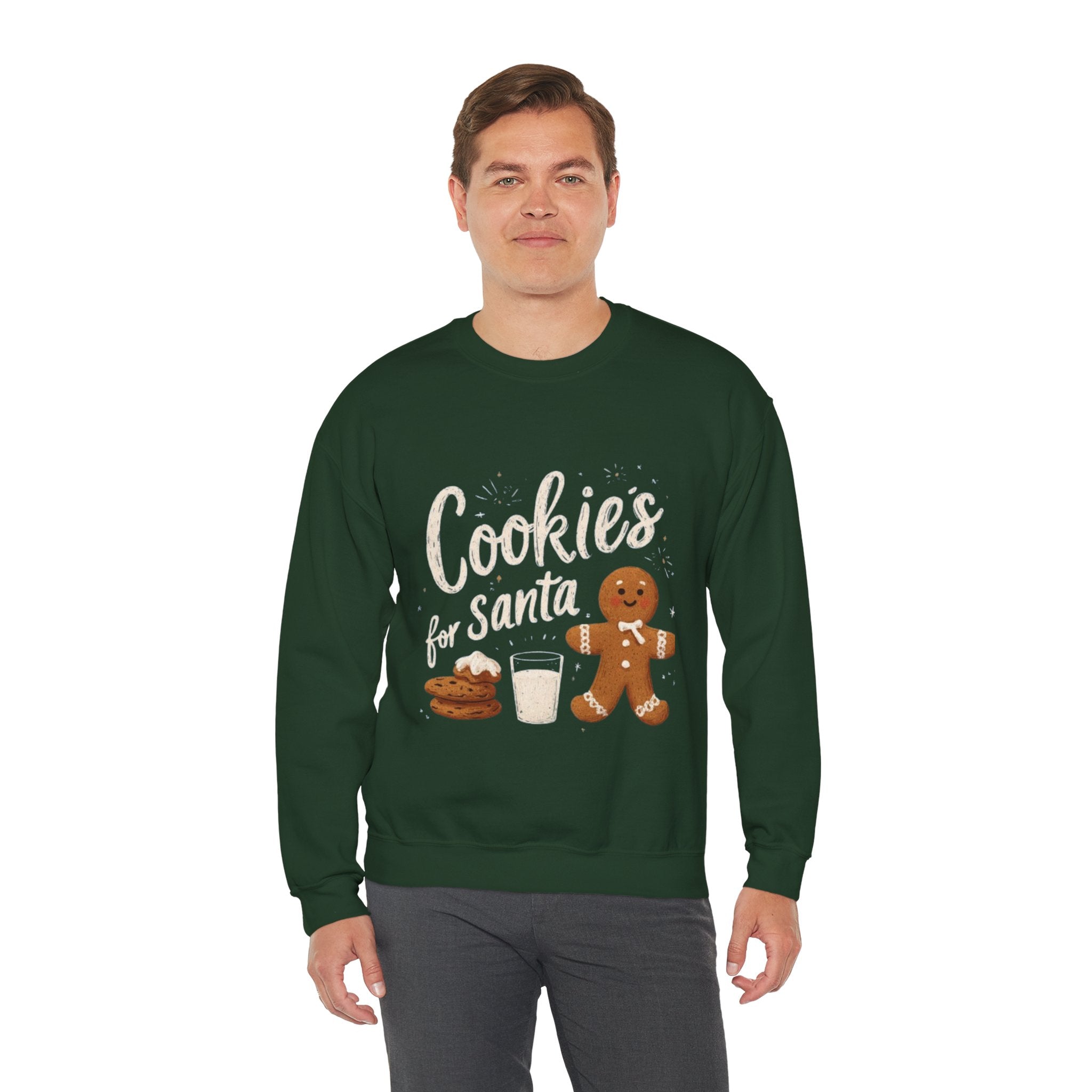 Cookies for Santa Sweatshirt — Christmas Gingerbread Holiday Crewneck