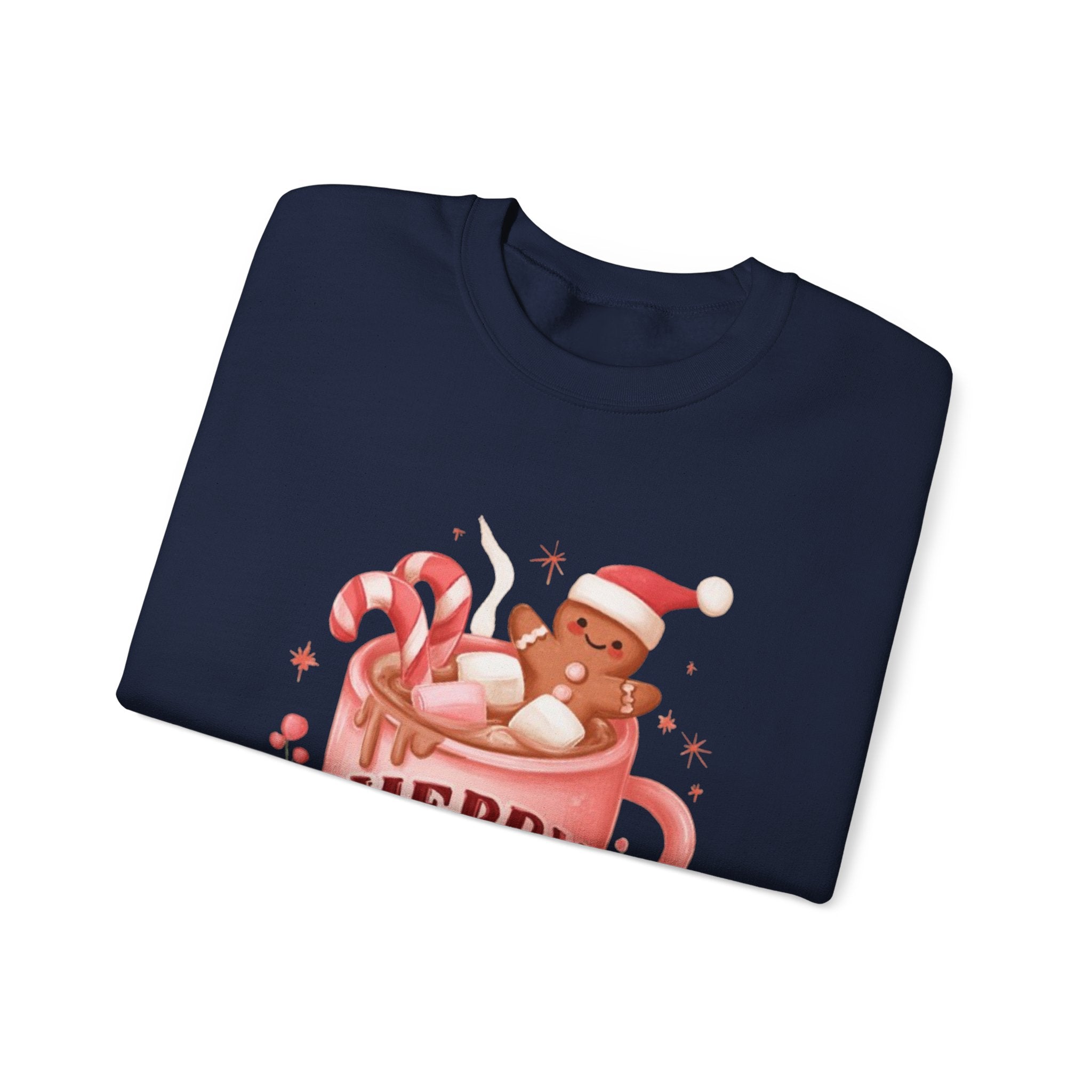 Merry & Bright Sweatshirt — Cute Holiday Cocoa Bear Crewneck