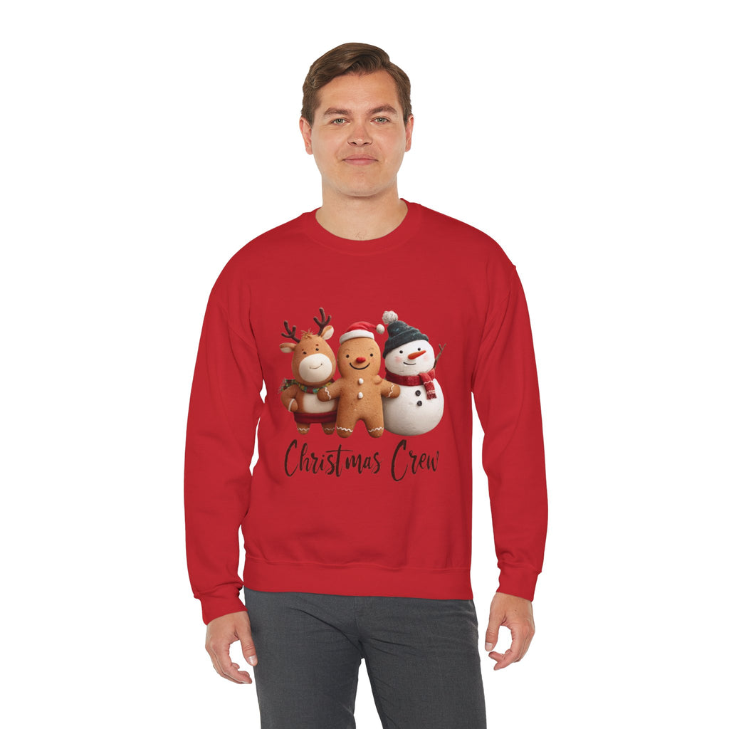 Christmas Crew Sweatshirt — Cute Gingerbread, Reindeer & Snowman Holiday Pullover