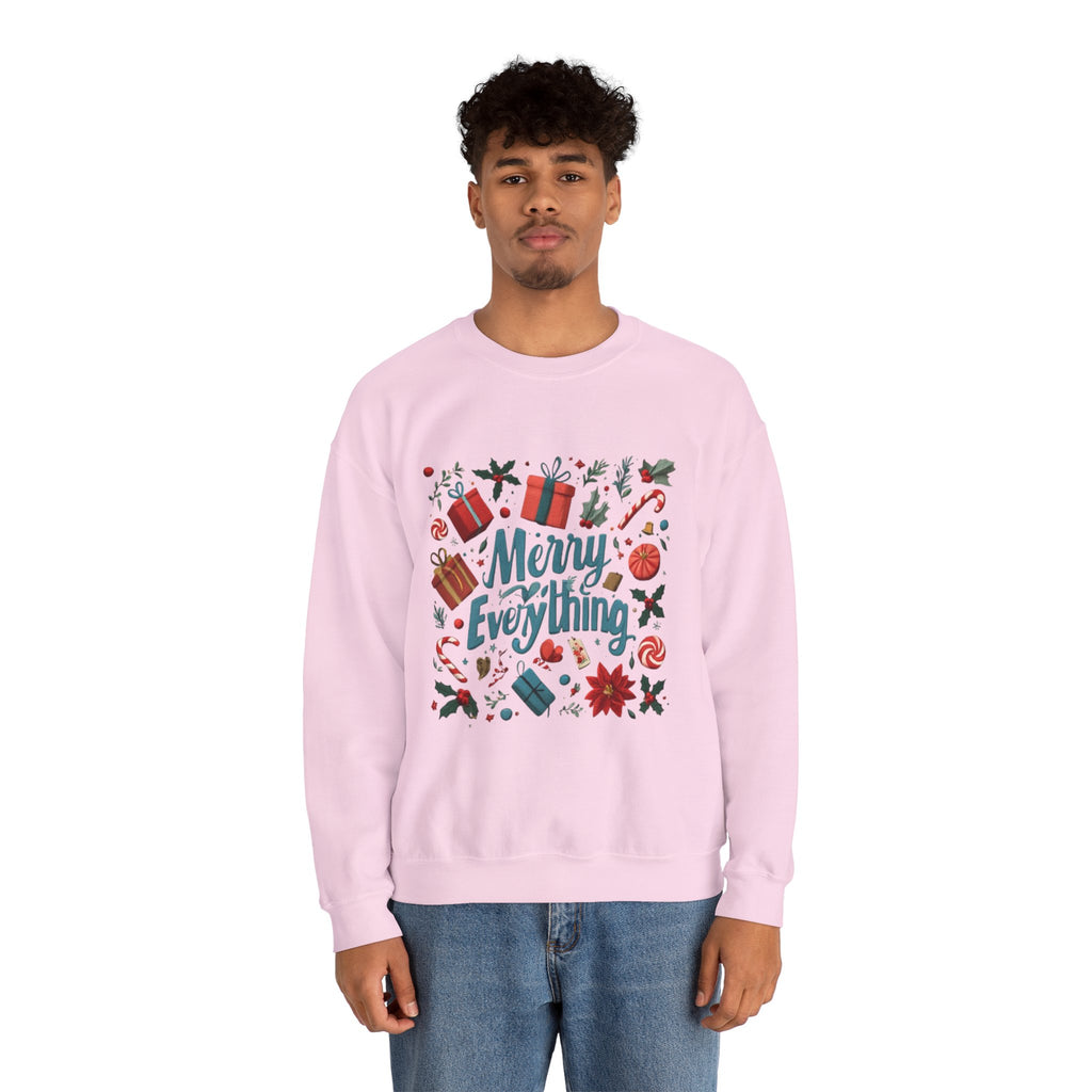 Crewneck Sweatshirt - Merry Everything Holiday Graphic Sweatshirt