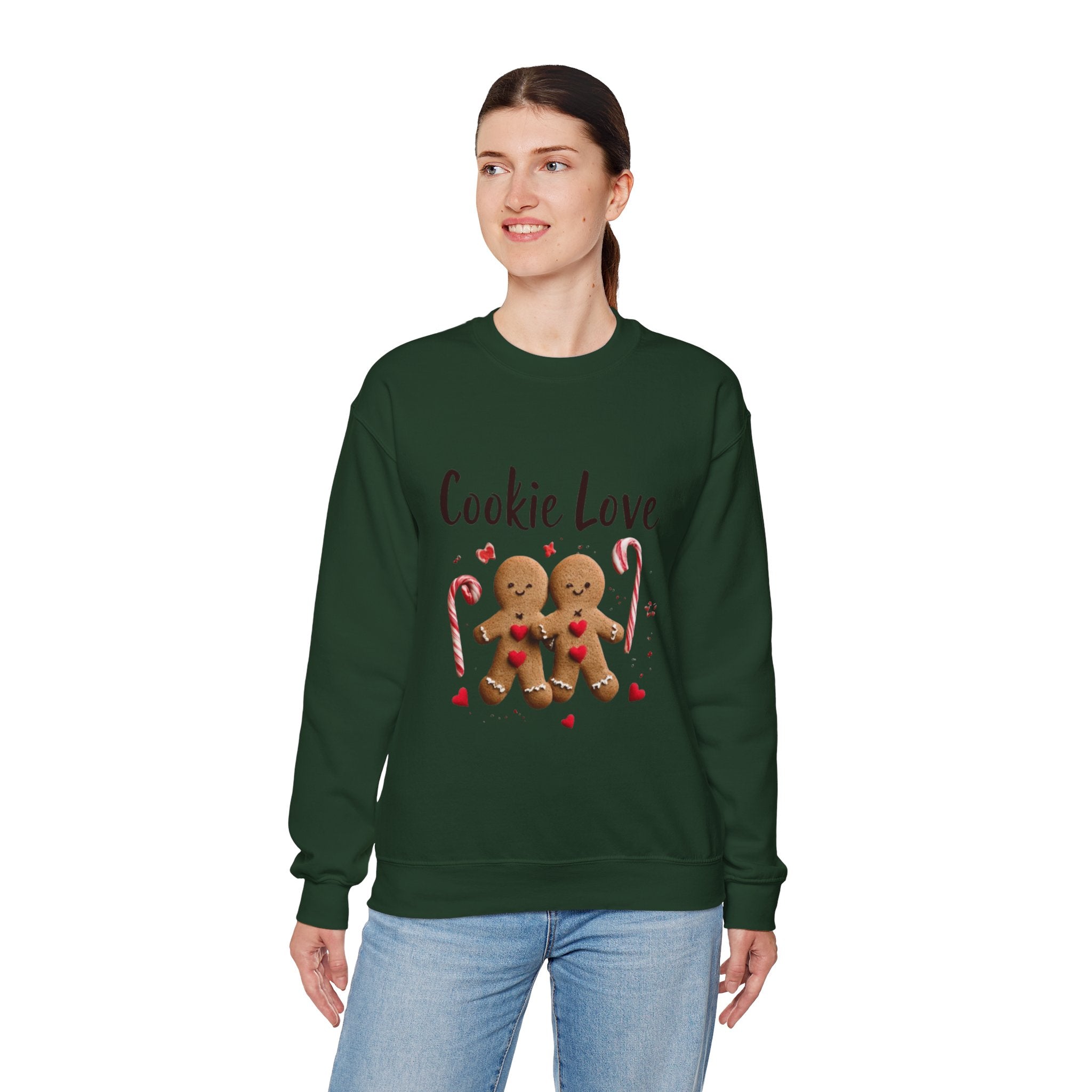 Cookie Love Sweatshirt — Cute Gingerbread Couple Holiday Crewneck