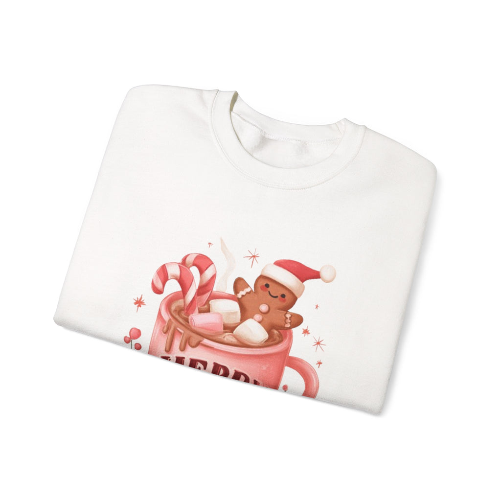 Merry & Bright Sweatshirt — Cute Holiday Cocoa Bear Crewneck