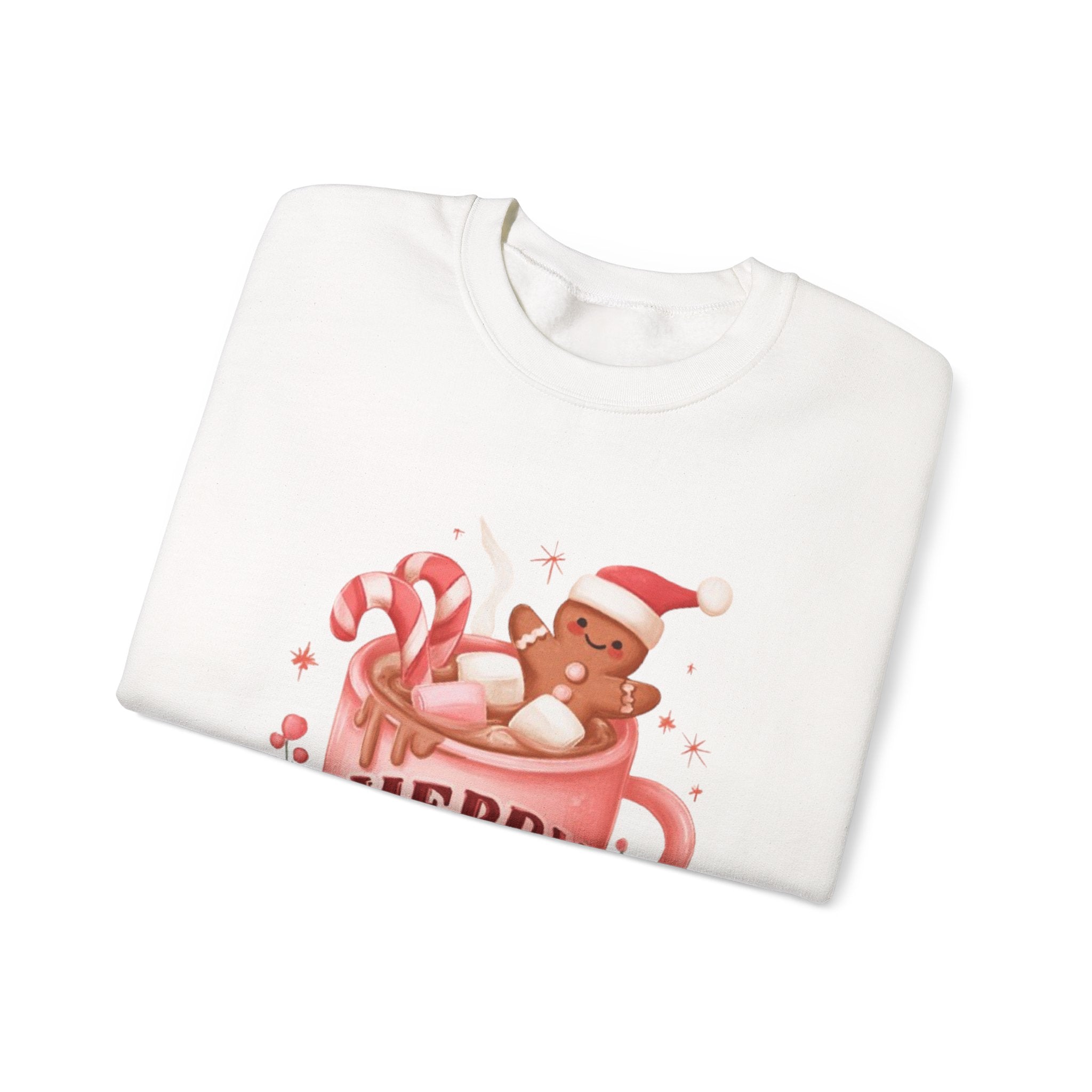 Merry & Bright Sweatshirt — Cute Holiday Cocoa Bear Crewneck