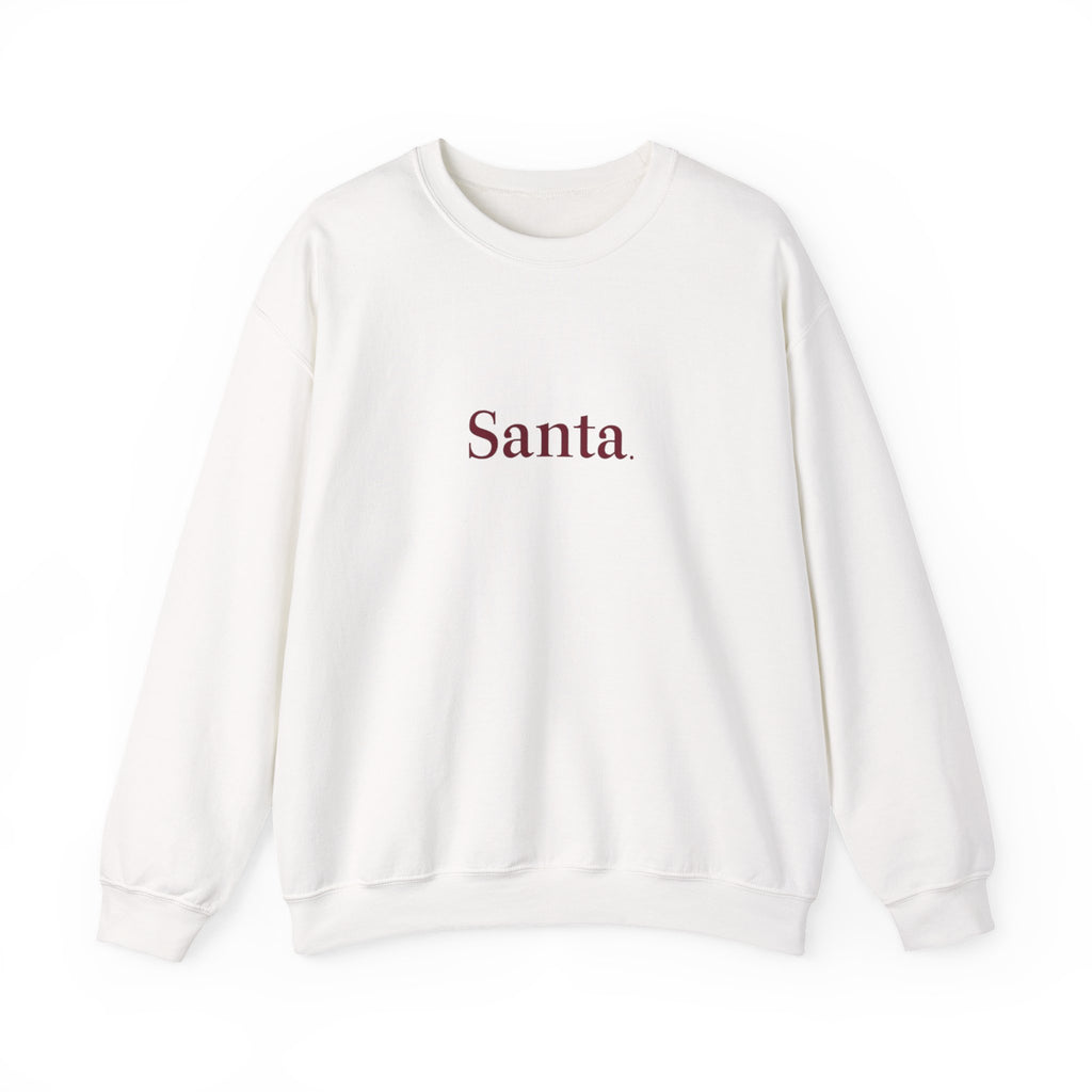 Santa. Minimalist Holiday Crewneck Sweatshirt — Simple Festive Christmas Pullover