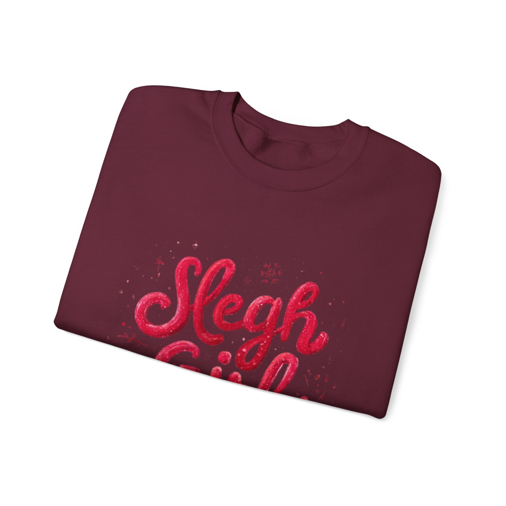 Crewneck Sweatshirt - 'Sleigh Girl' Christmas Graphic Holiday Pullover