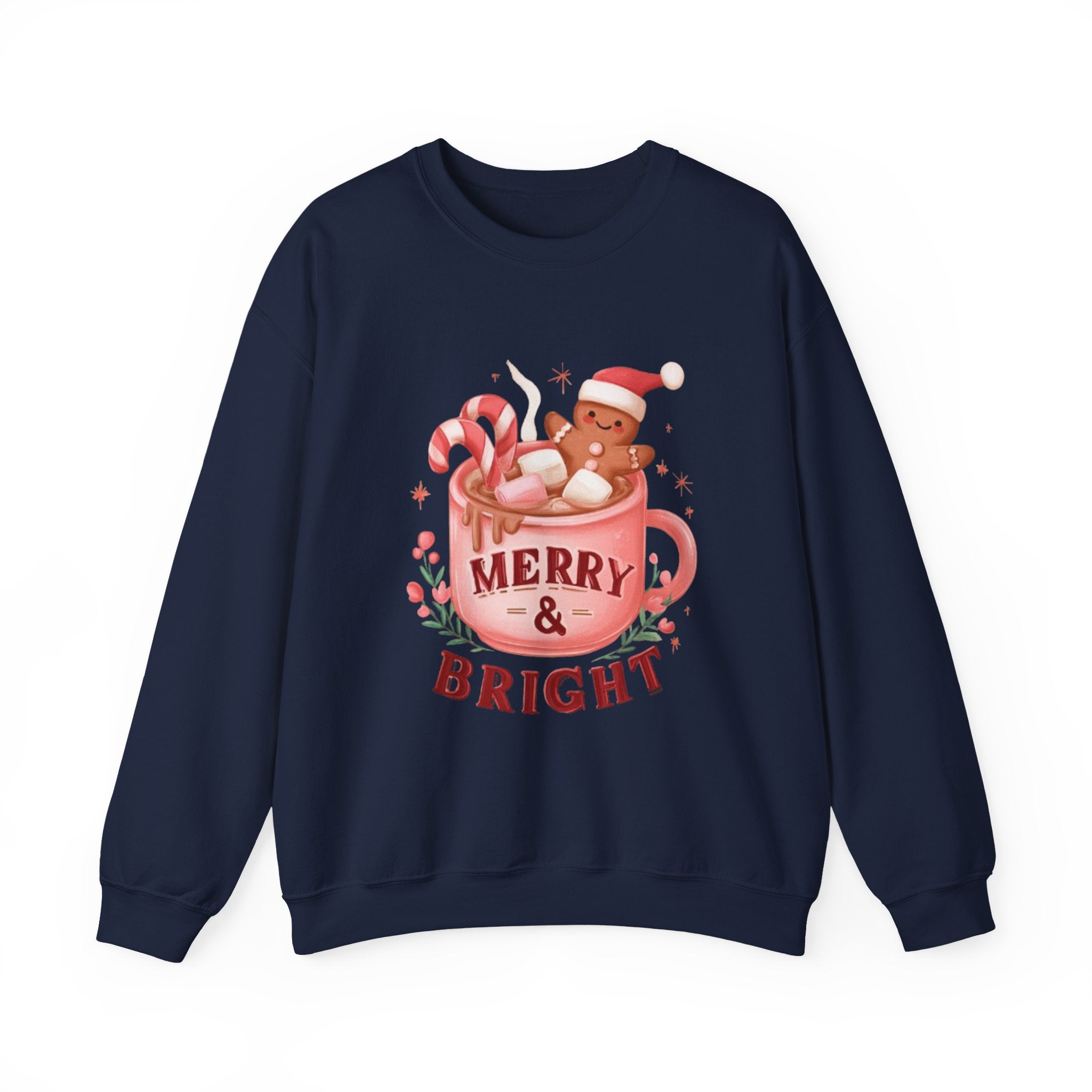 Merry & Bright Sweatshirt — Cute Holiday Cocoa Bear Crewneck