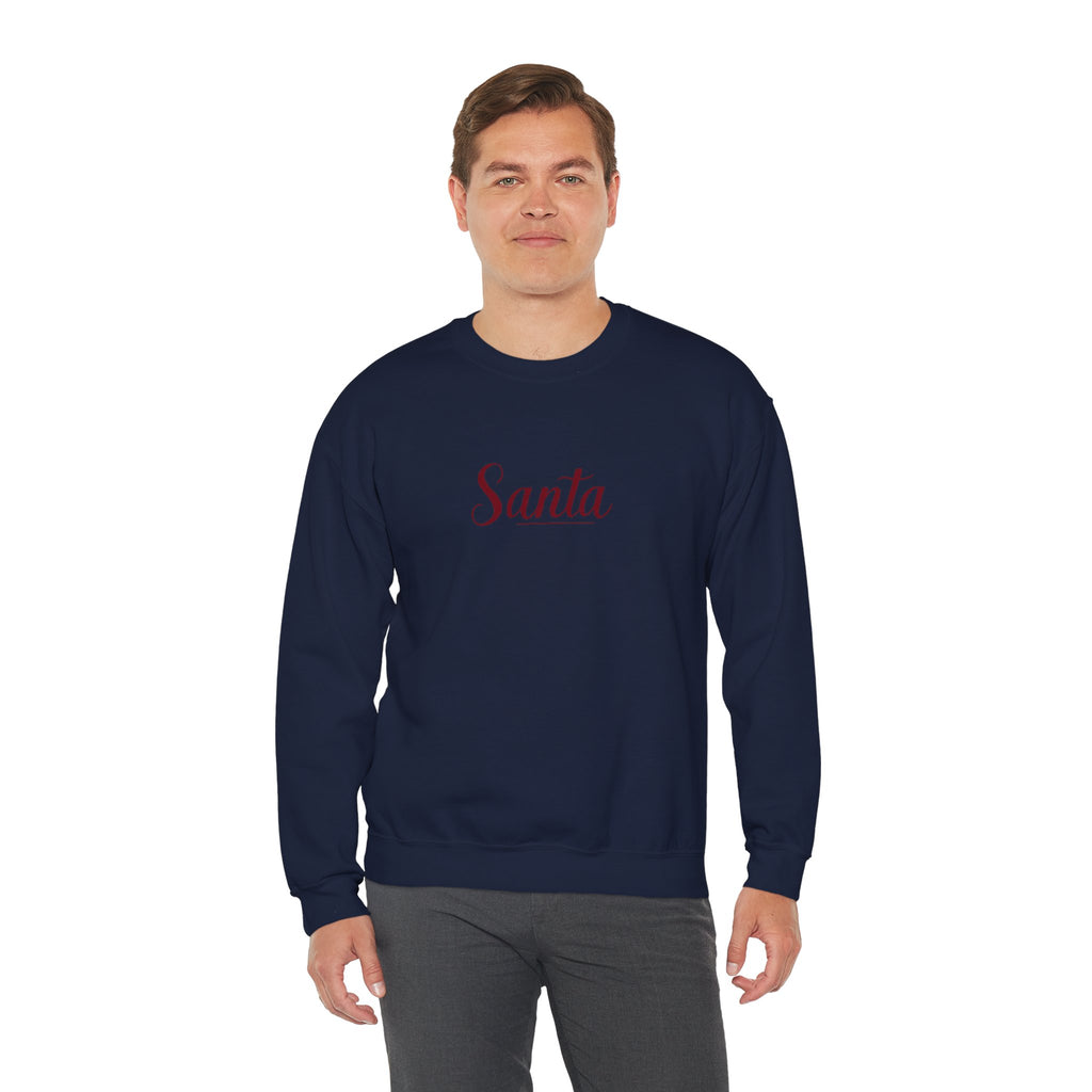 Santa Script Crewneck Sweatshirt — Minimal Christmas Pullover