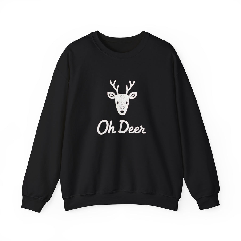 Oh Deer Sweatshirt — Cute Deer Head Graphic Holiday Crewneck