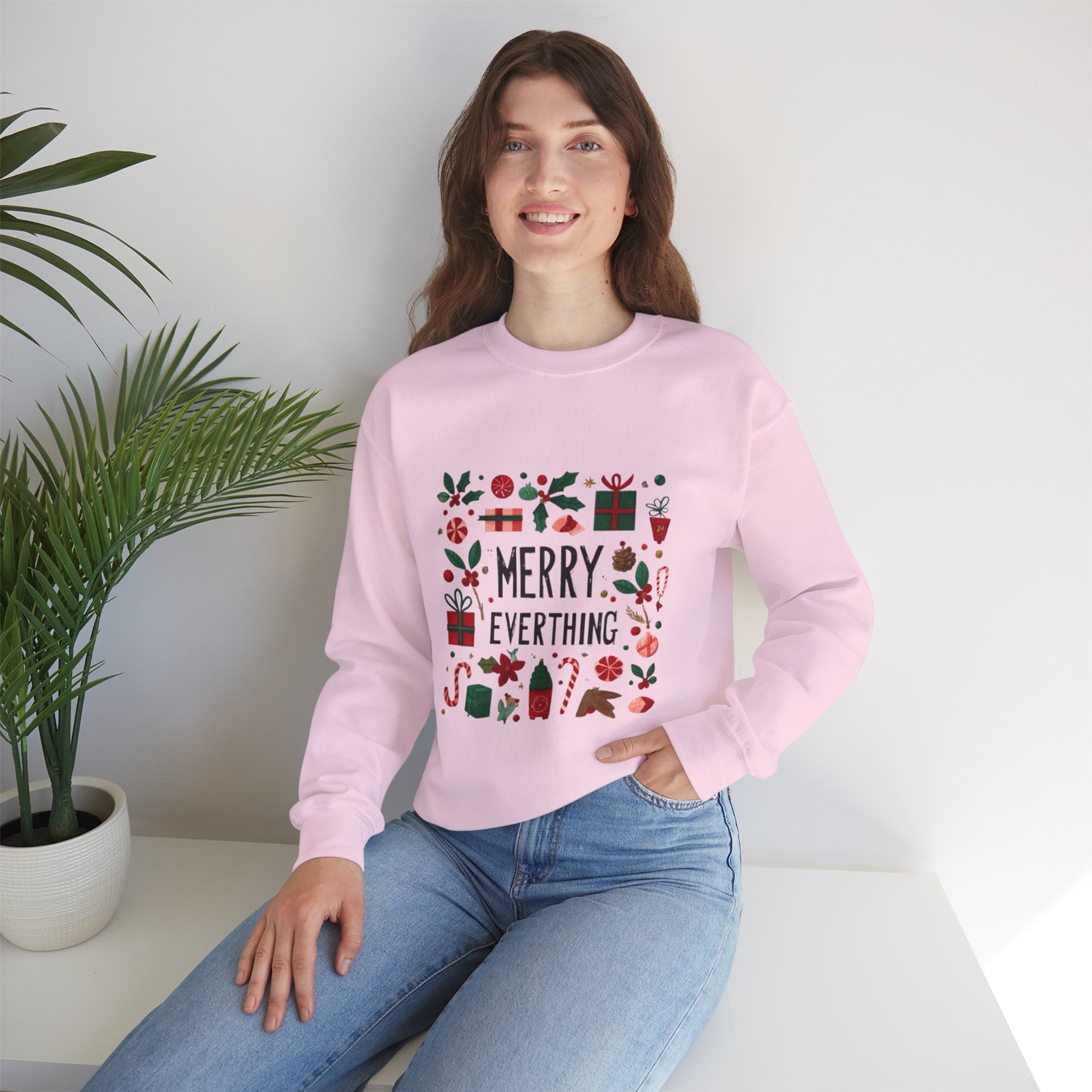 Merry Everything Sweatshirt — Holiday Graphic Crewneck